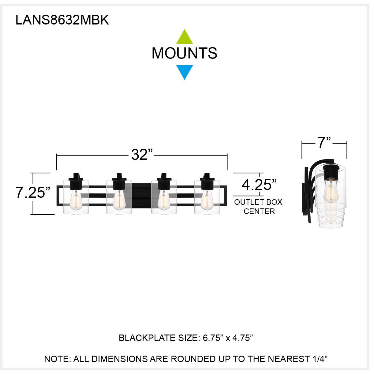 Lansdowne 32 Inch 4 Light Bath Vanity Light by Quoizel