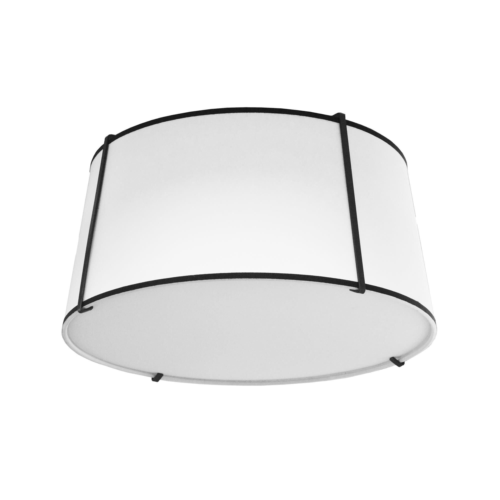Shown in Matte Black finish and Laminated Fabric - White shade