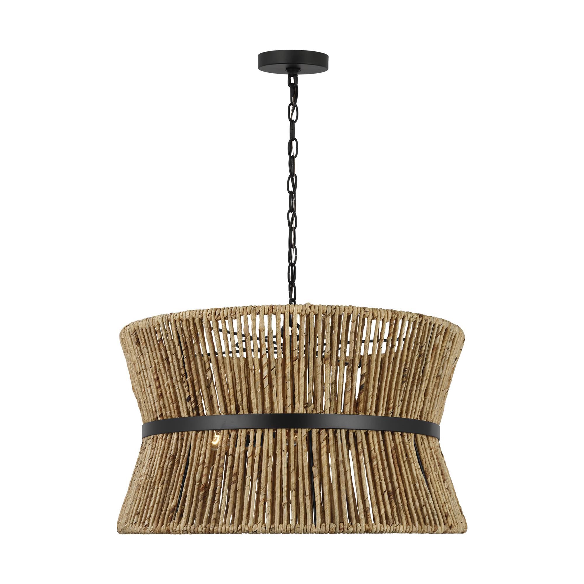Shown in Midnight Black finish and Natural Abaca Rope shade
