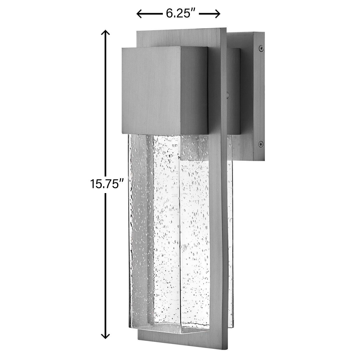 Shown in Antique Brushed Aluminum finish and Clear Seedy glass