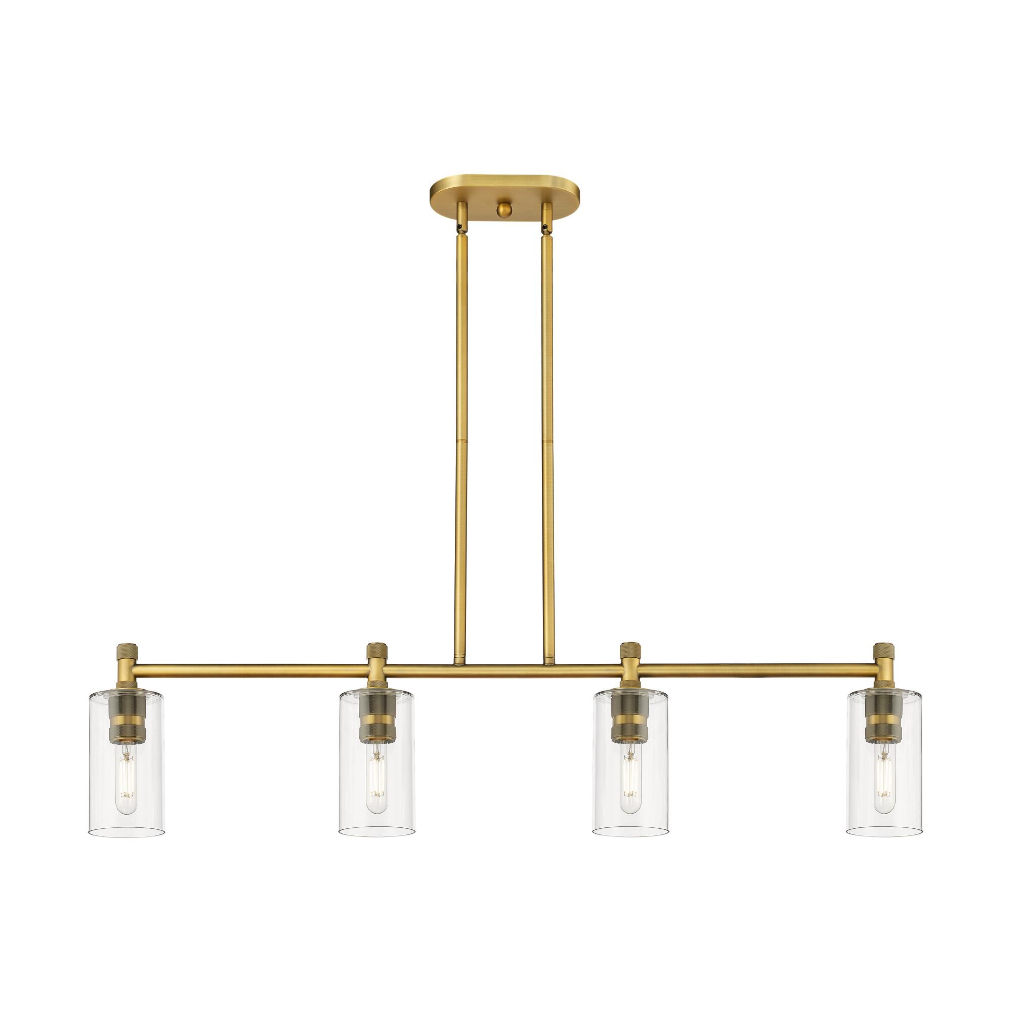 Shown in Brushed Brass finish and Clear glass and Clear Glass shade