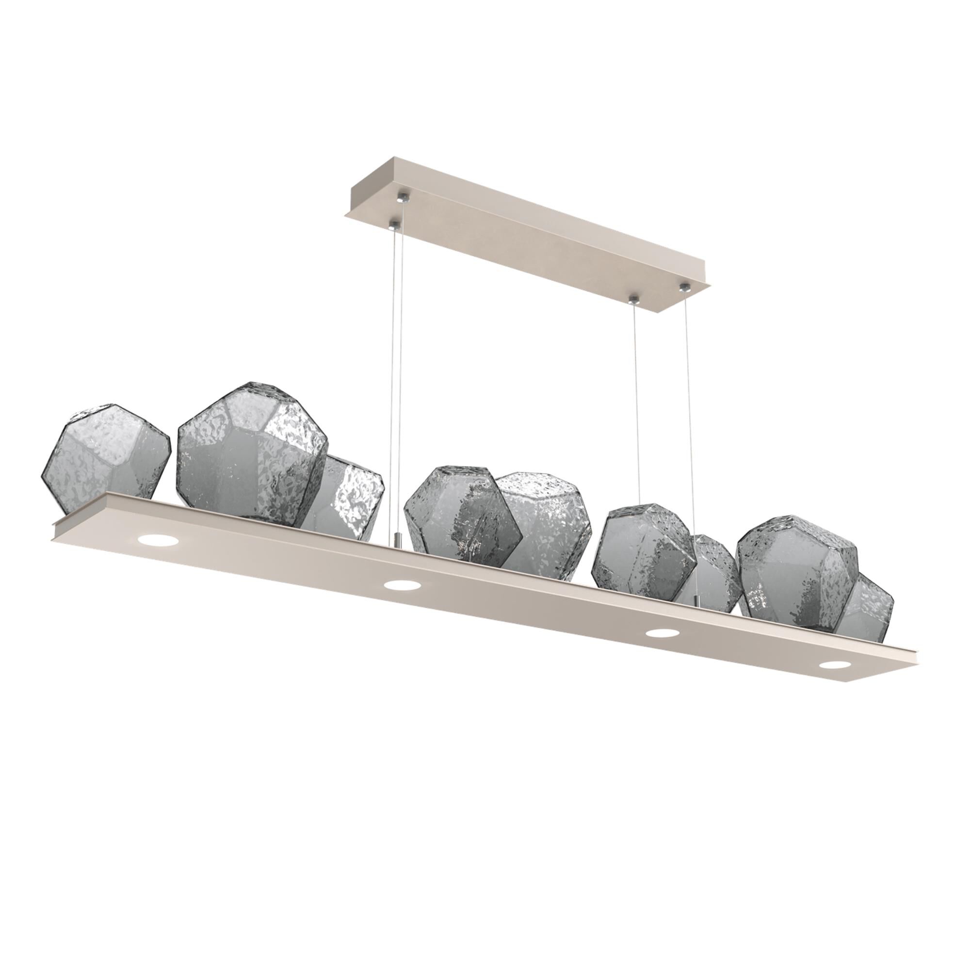 Shown in Beige Silver finish and Smoke glass