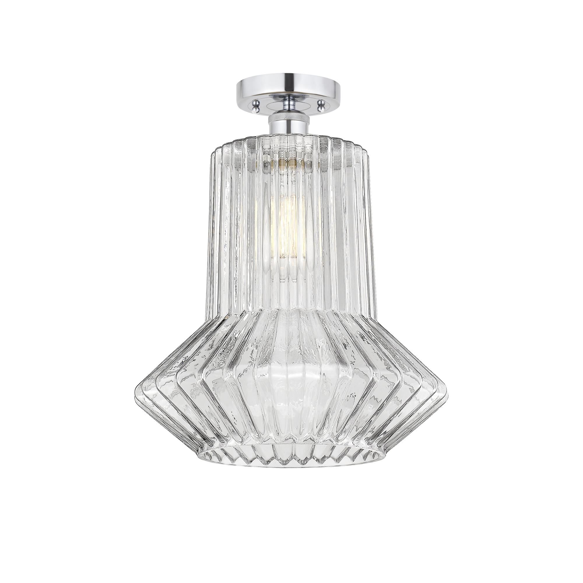 Shown in Polished Chrome, Clear Spiral Fluted finish and Clear Spiral Fluted glass and Clear Spiral Fluted Glass shade