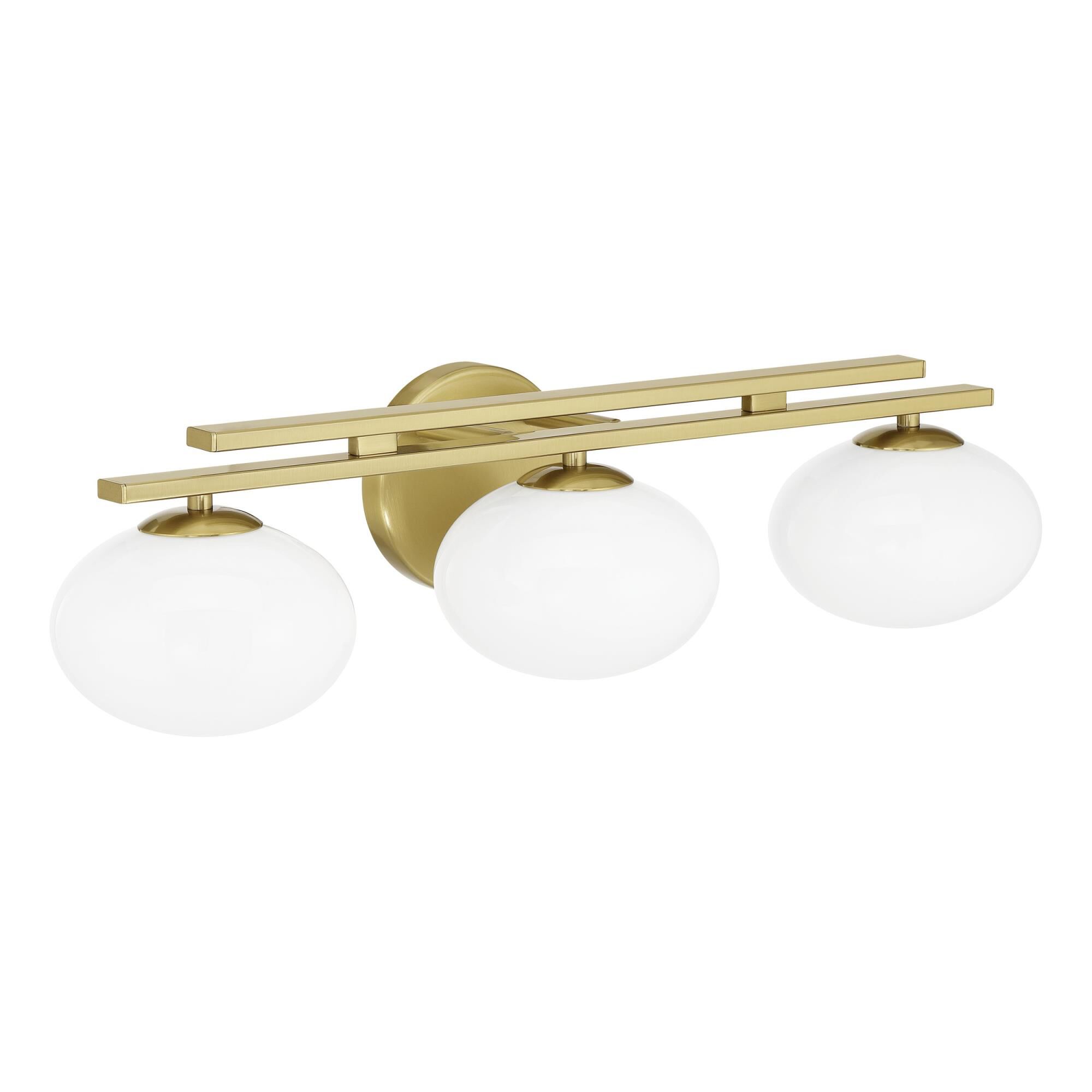 Shown in Brushed Gold finish and Opal glass