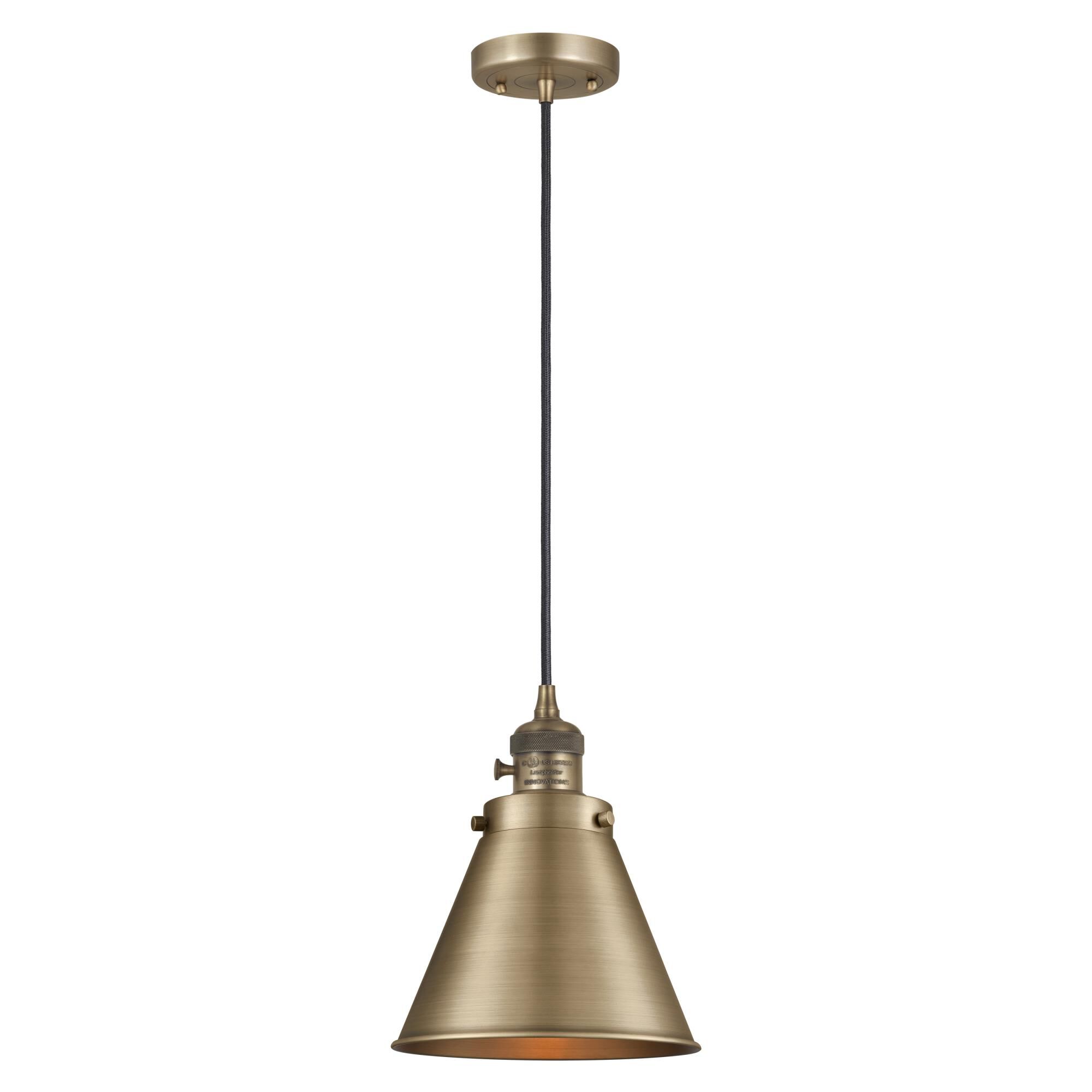 Shown in Brushed Brass finish and Brushed Brass shade