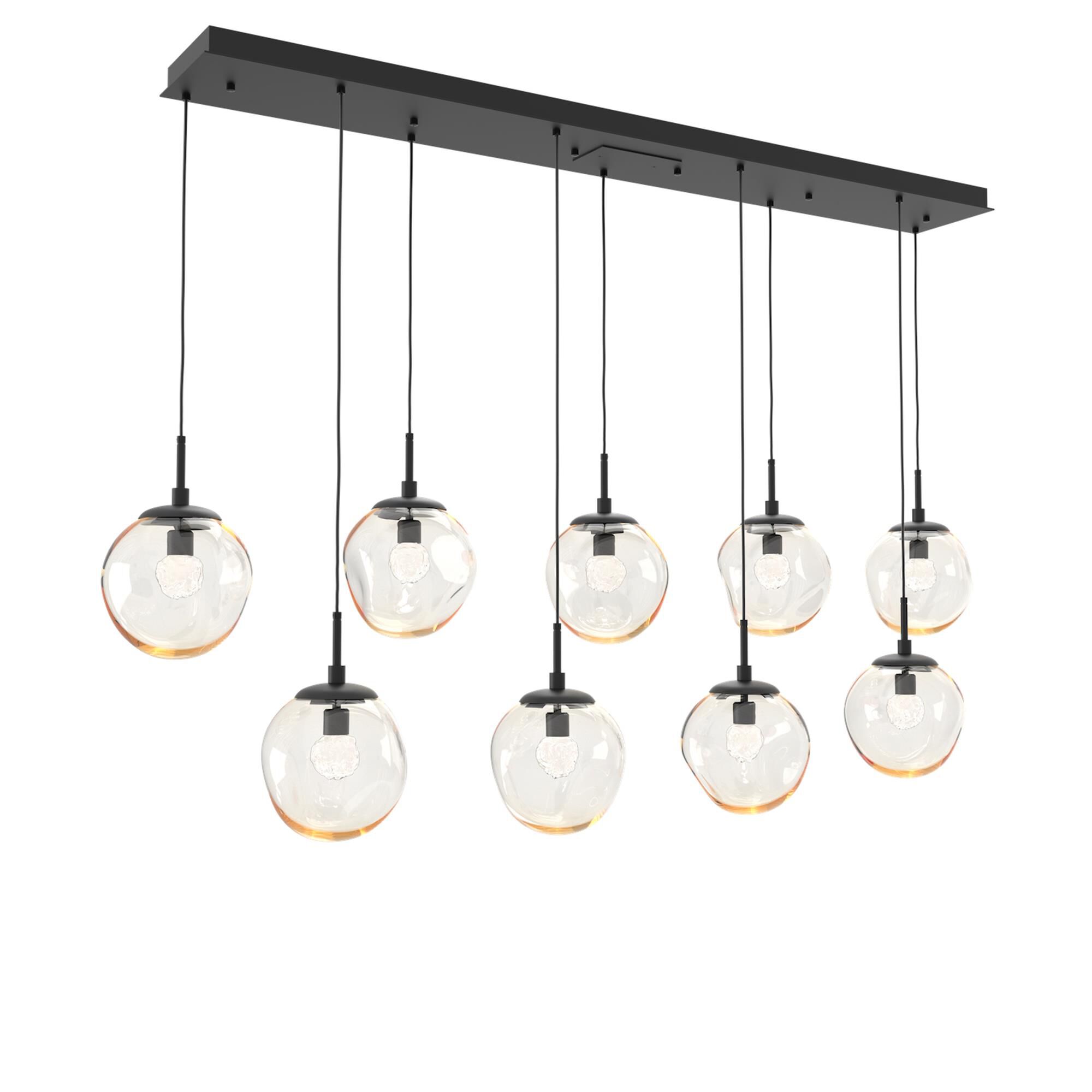 Shown in Matte Black finish and Floret Inner Amber Outer glass