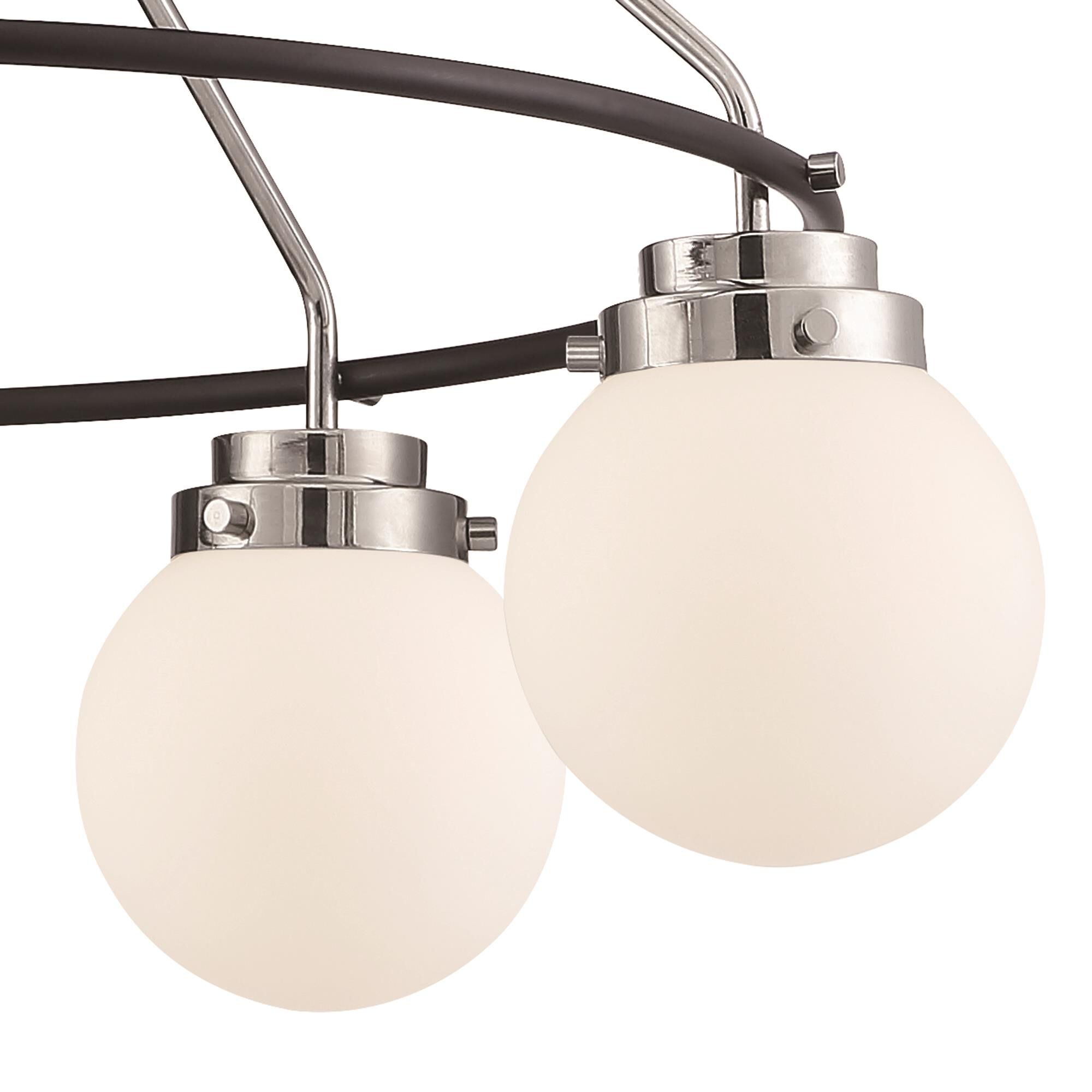 Shown in Polished Nickel finish and Opal glass