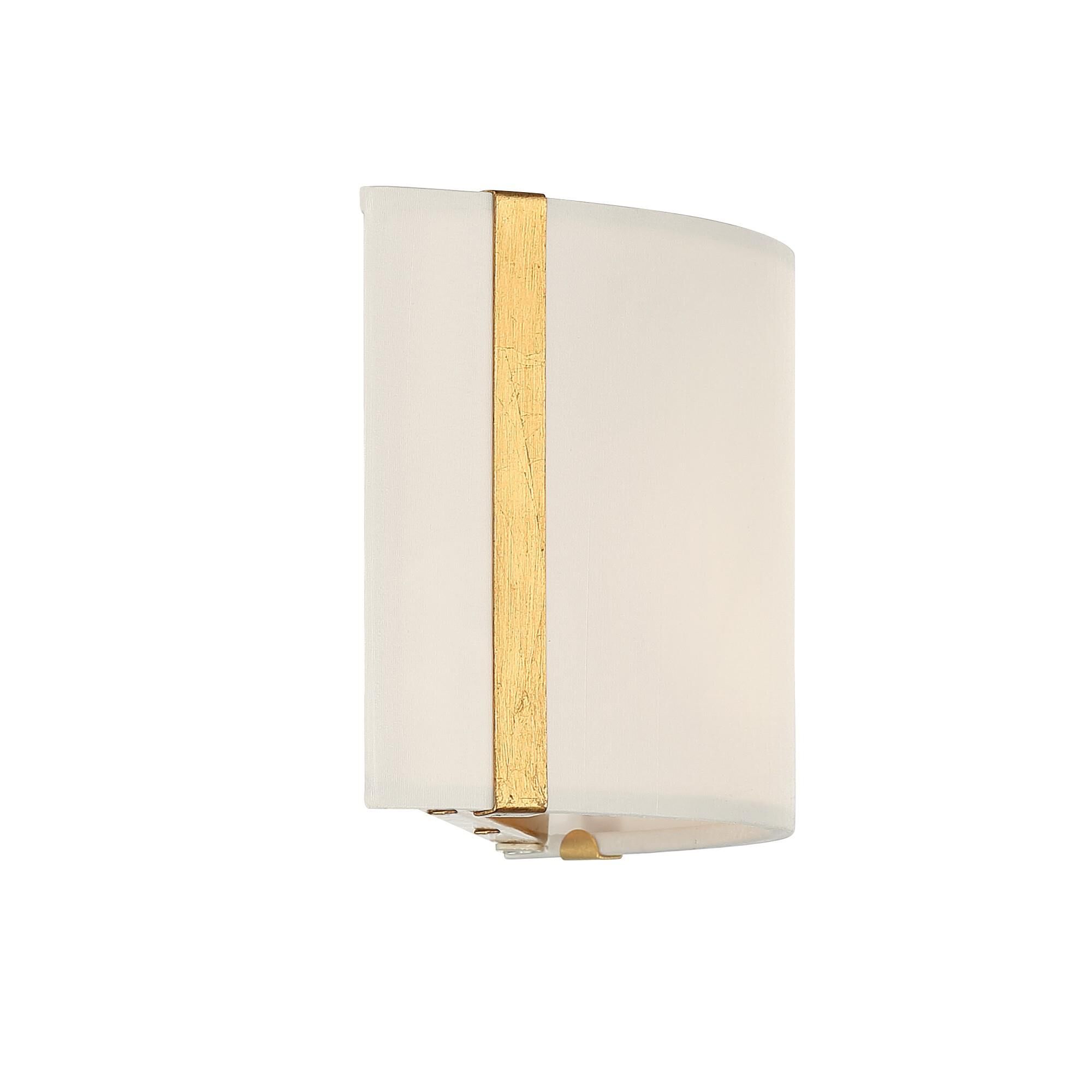 Shown in Antique Gold finish and Fabric glass and White shade