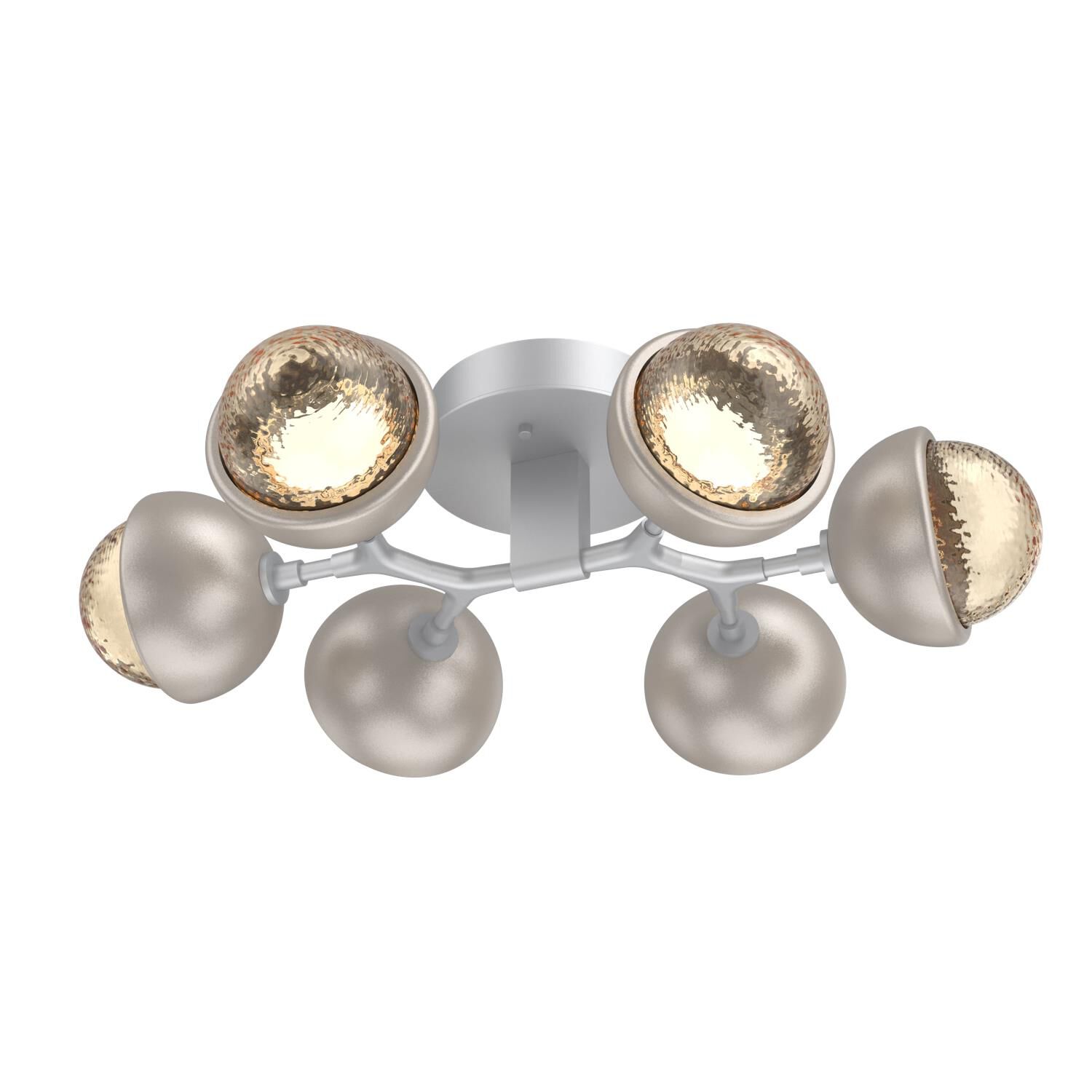 Shown in Classic Silver finish and Amber glass and Beige Silver accent
