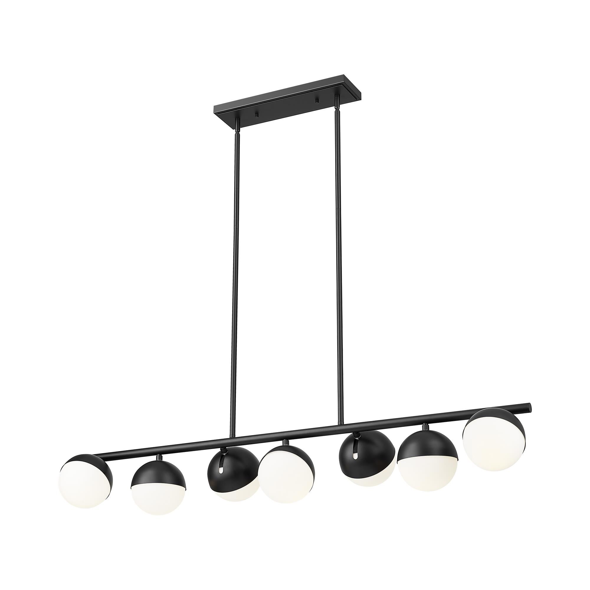 Shown in Matte Black finish and Matte Opal glass and Matte Opal shade