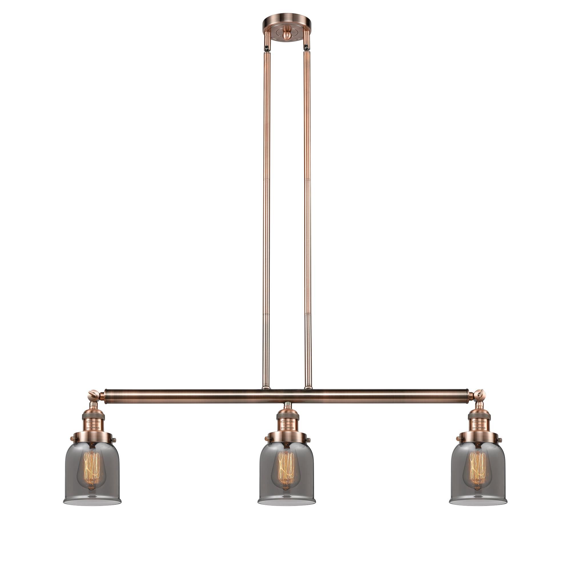 Bruno Marashlian Small Bell 36 Inch 3 Light Linear Suspension Light by Innovations Lighting