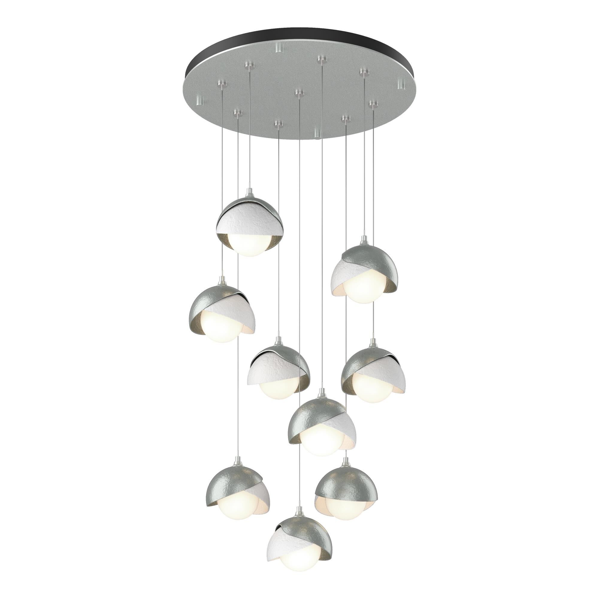 Shown in Vintage Platinum finish and Opal glass