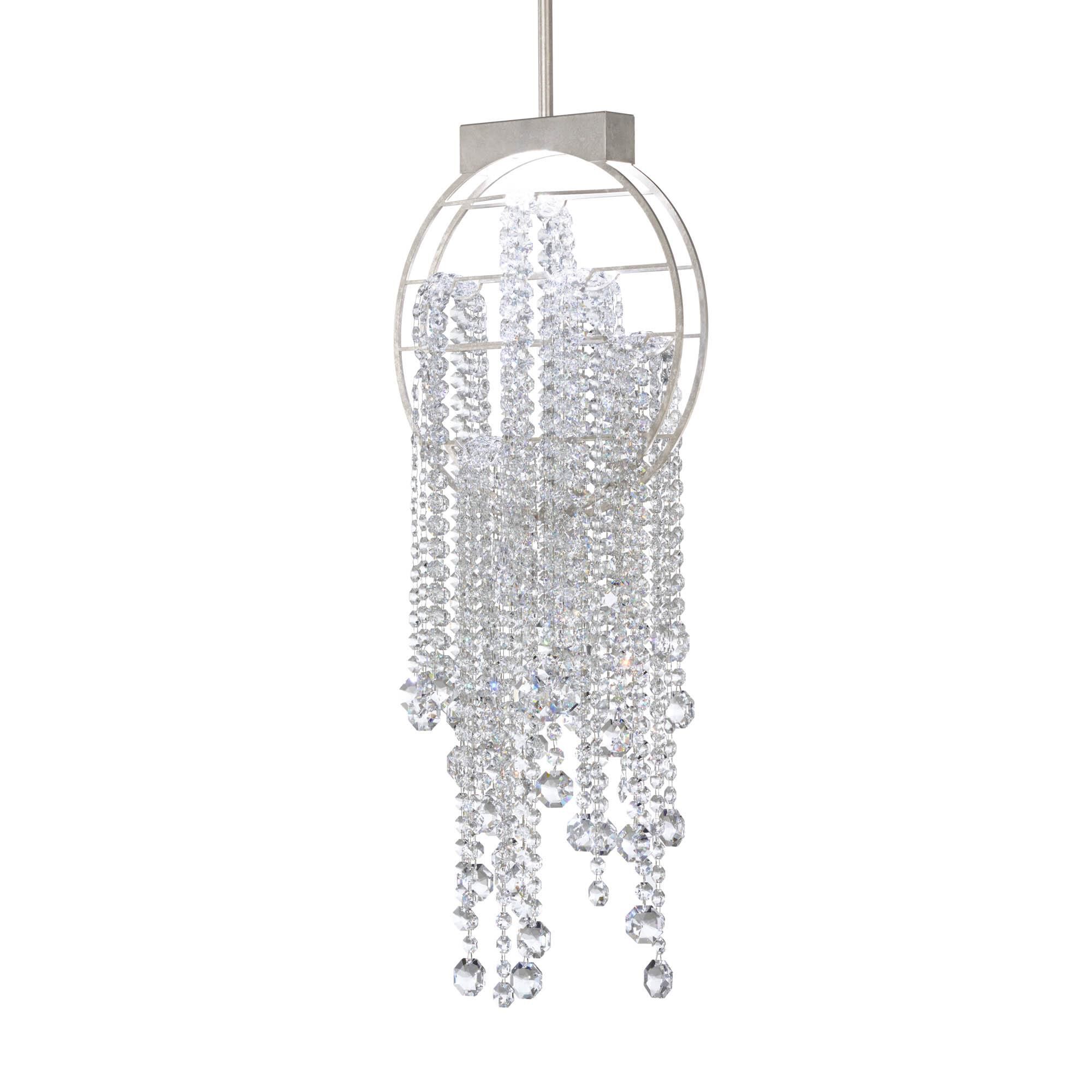 Shown in Antique Silver finish and Radiance crystal and Crystal glass