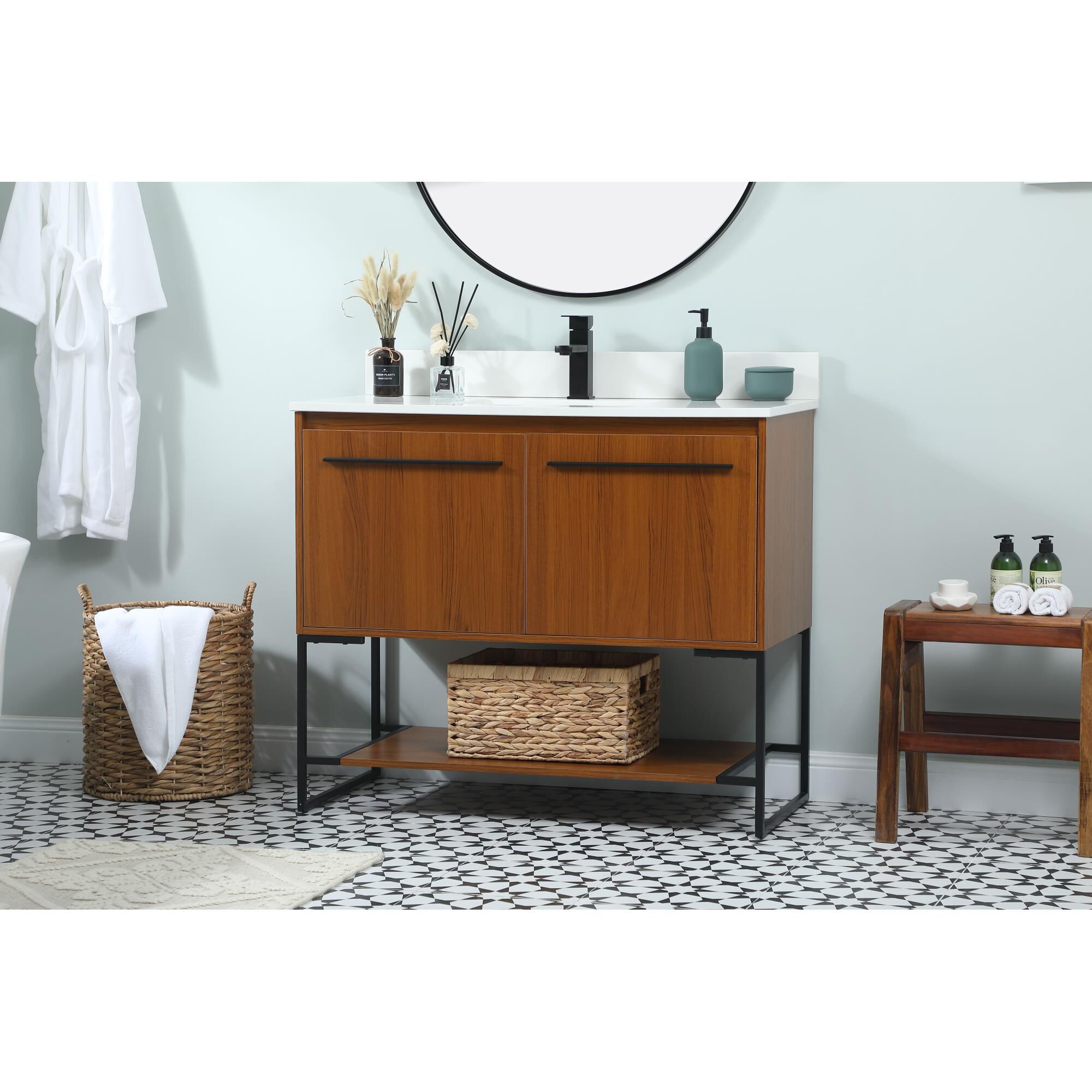 Shown in Teak finish