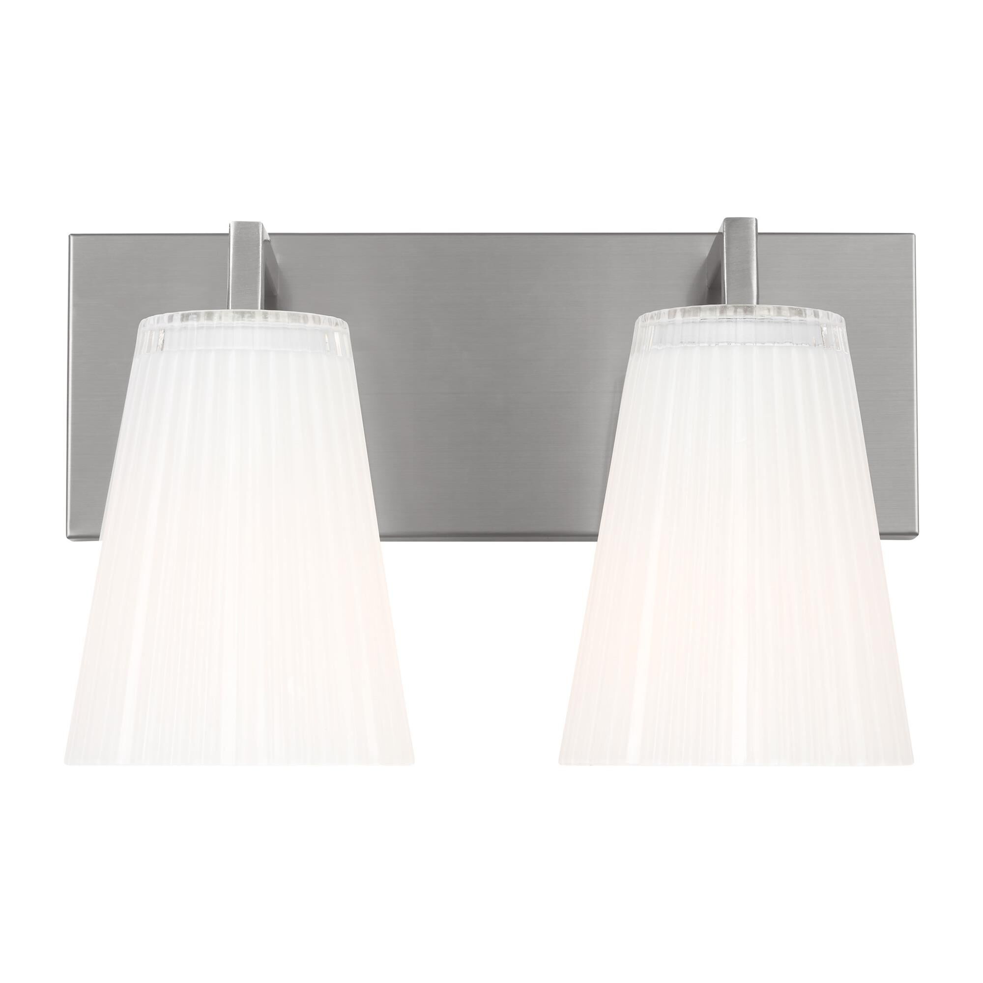 Shown in Brushed Nickel finish and Clear Fluted White Paint Inside glass