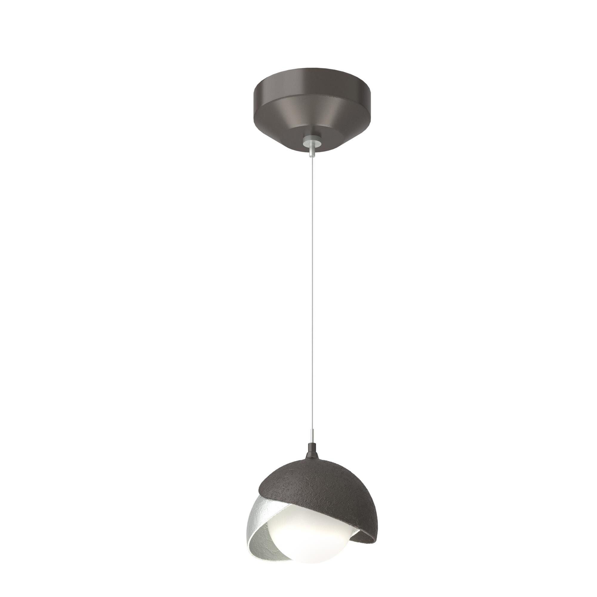 Shown in Oil Rubbed Bronze finish and Opal glass and Vintage Platinum  accent