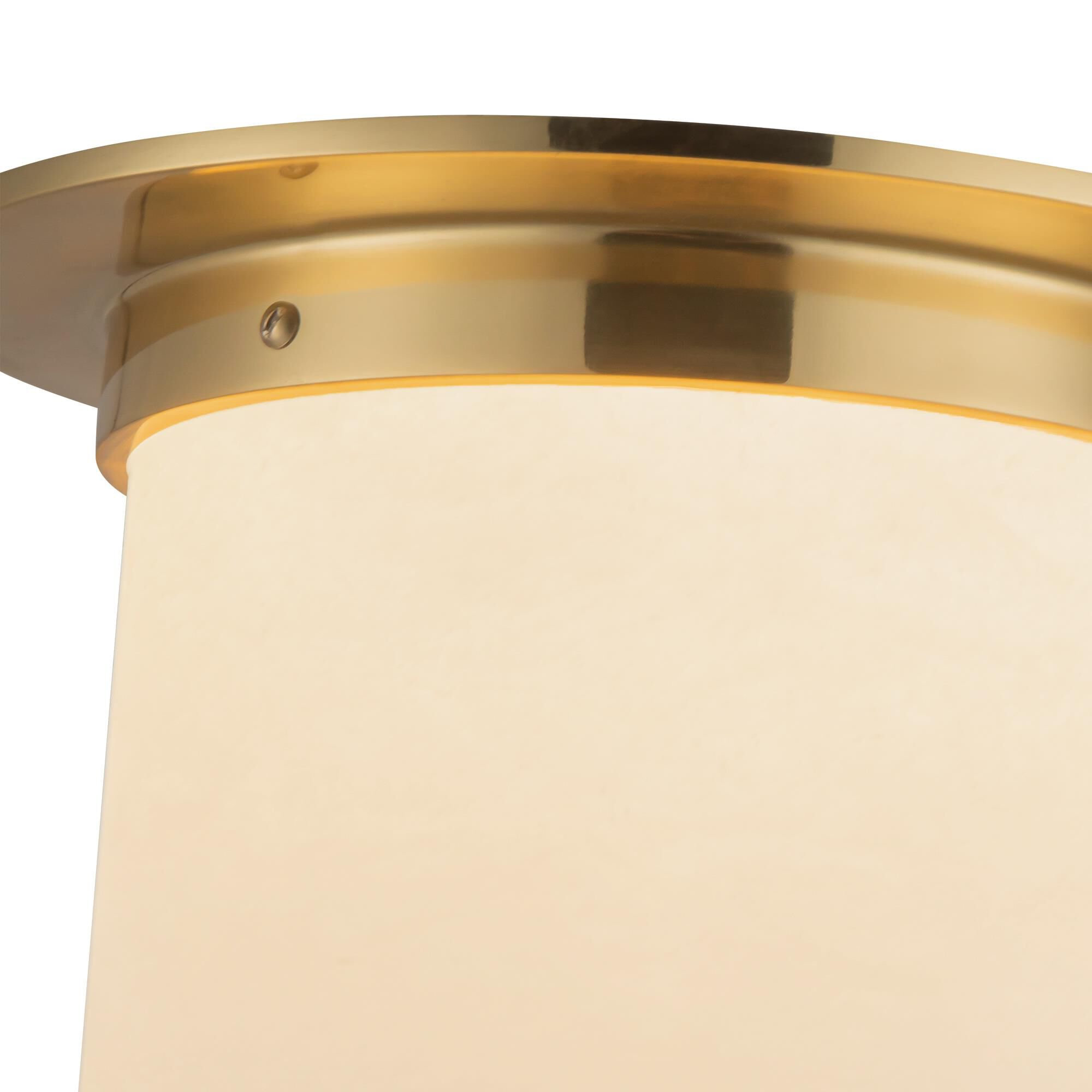 Shown in Patina Brass finish and Alabaster glass