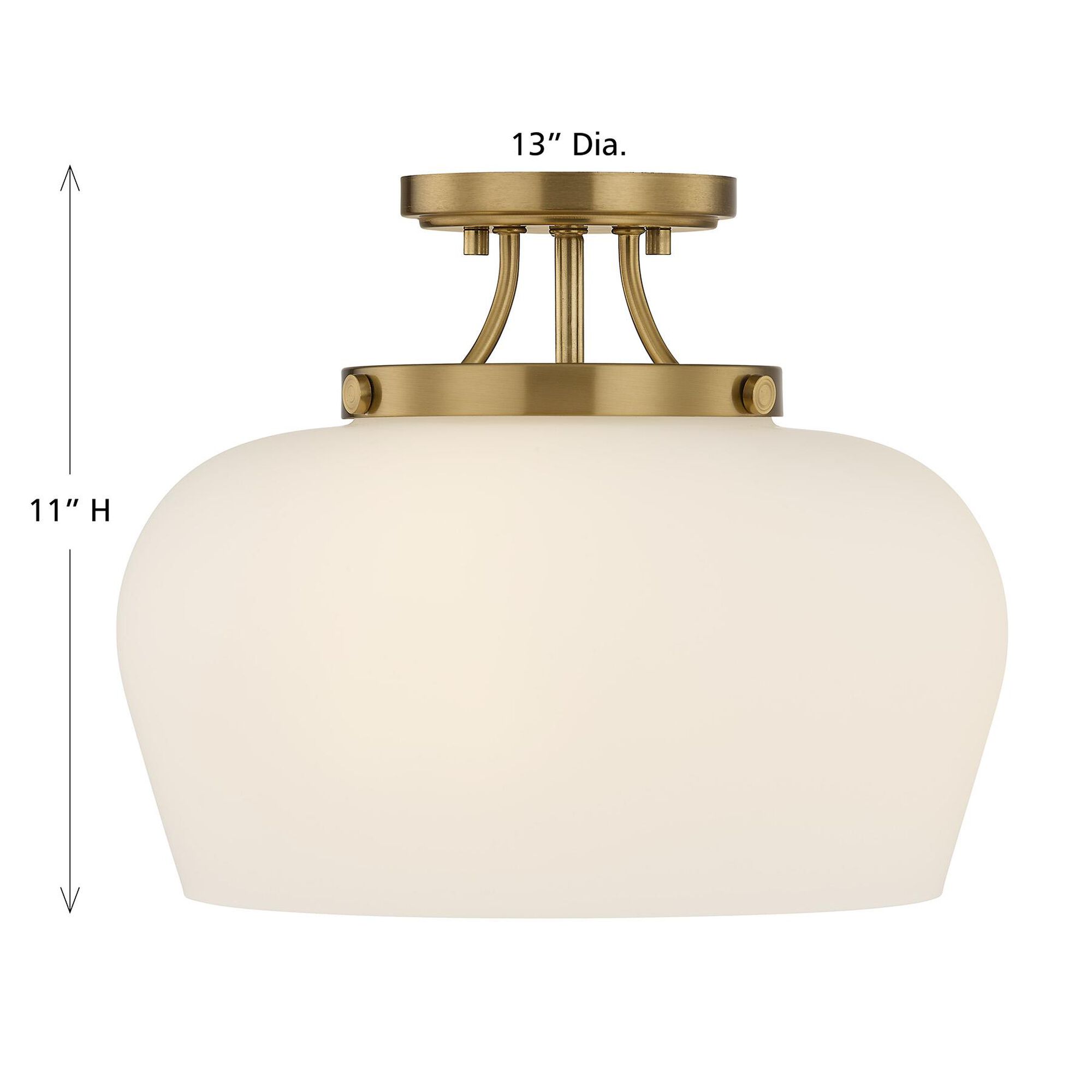 Octave 13 Inch 3 Light Semi Flush Mount,