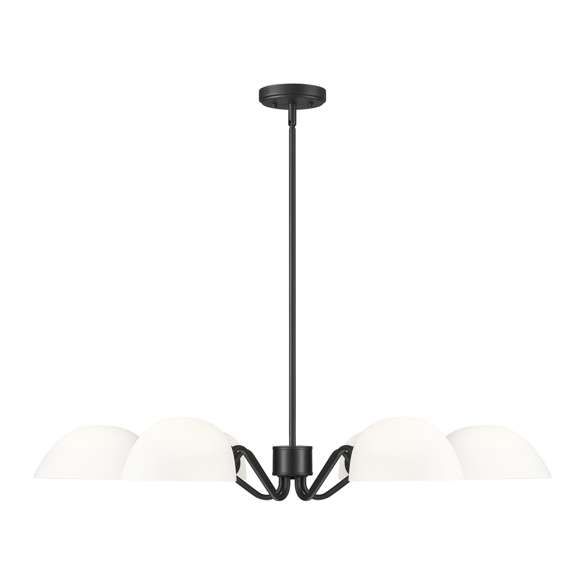 Shown in Matte Black finish and White glass