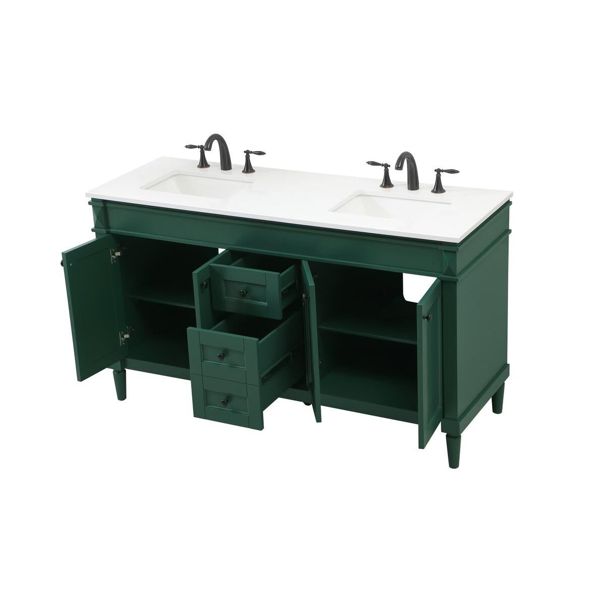 Shown in Green finish and Single Bathroom Vanity accent