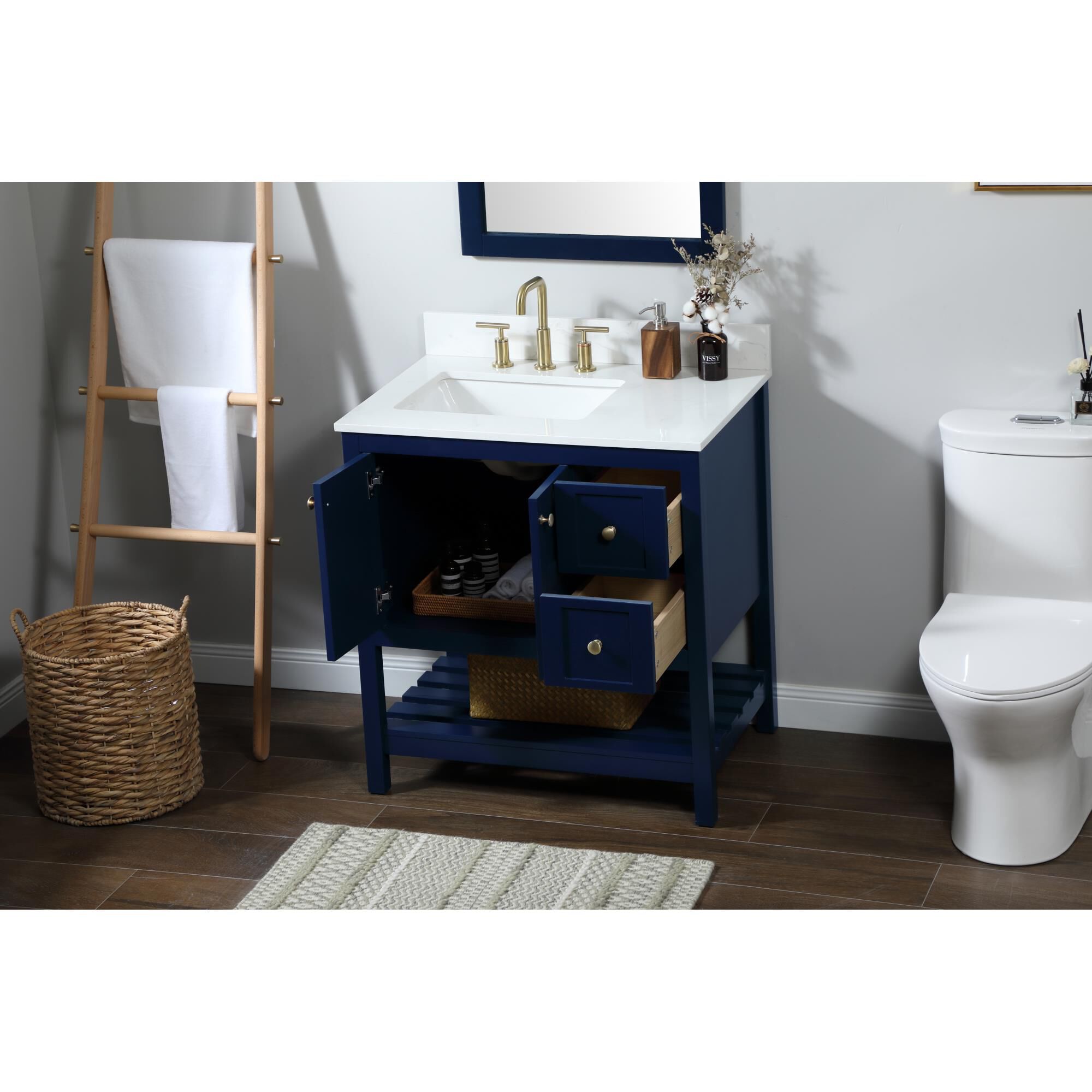 Shown in Blue finish