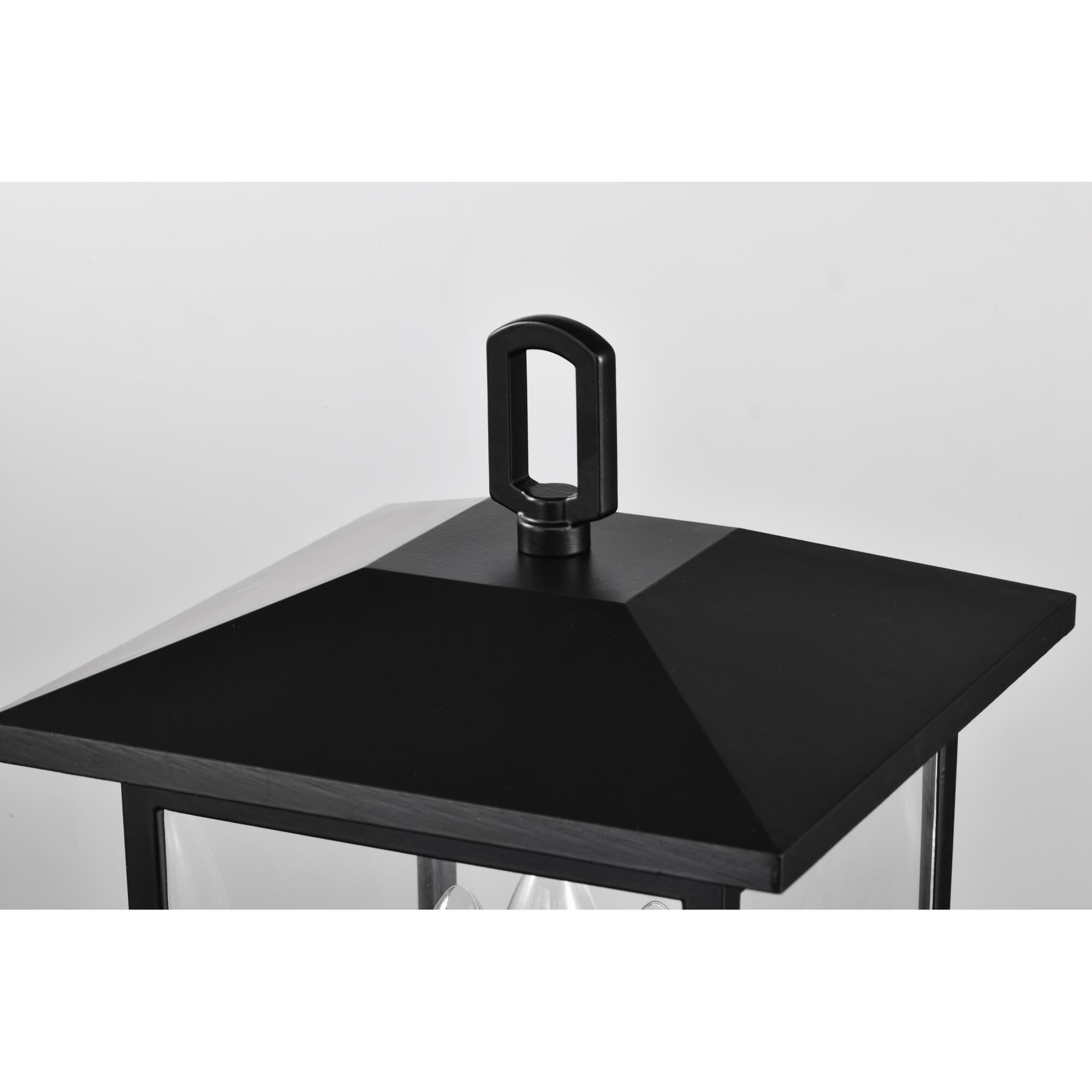 Shown in Matte Black finish and Clear glass and Clear shade