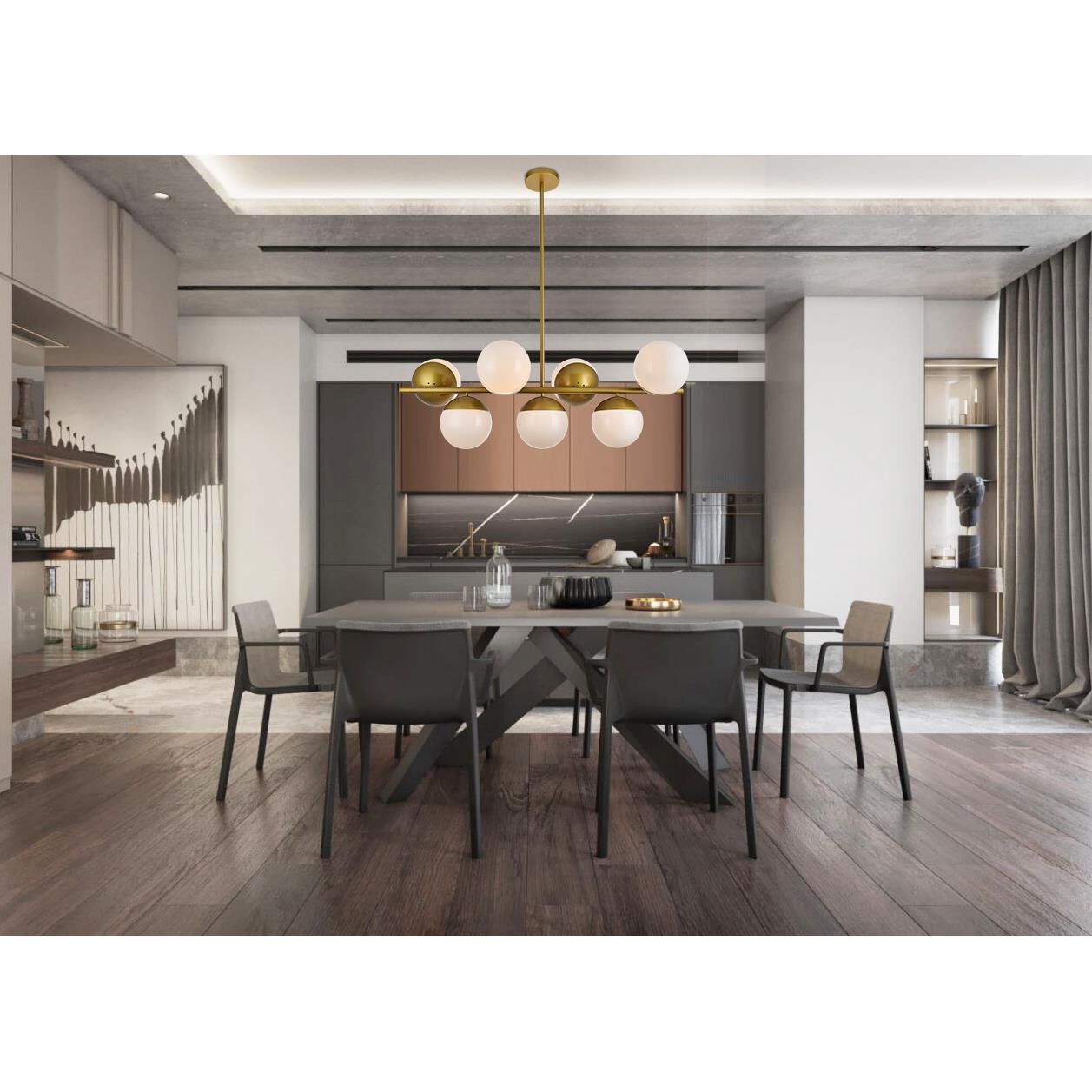 Shown in Brass finish and Frosted White  glass