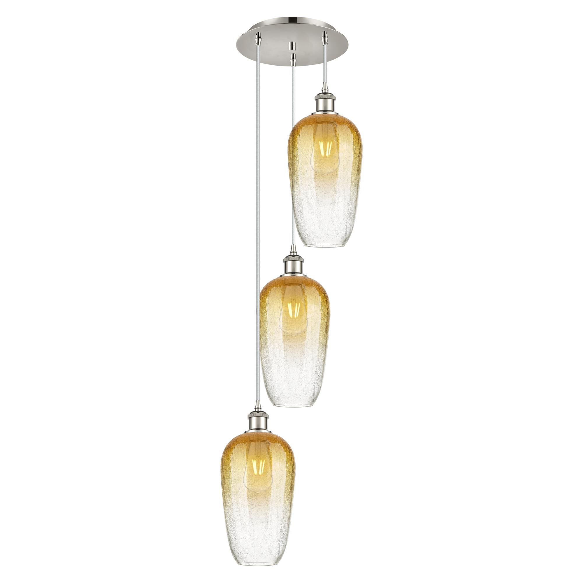 Shown in Polished Nickel finish and Amber glass