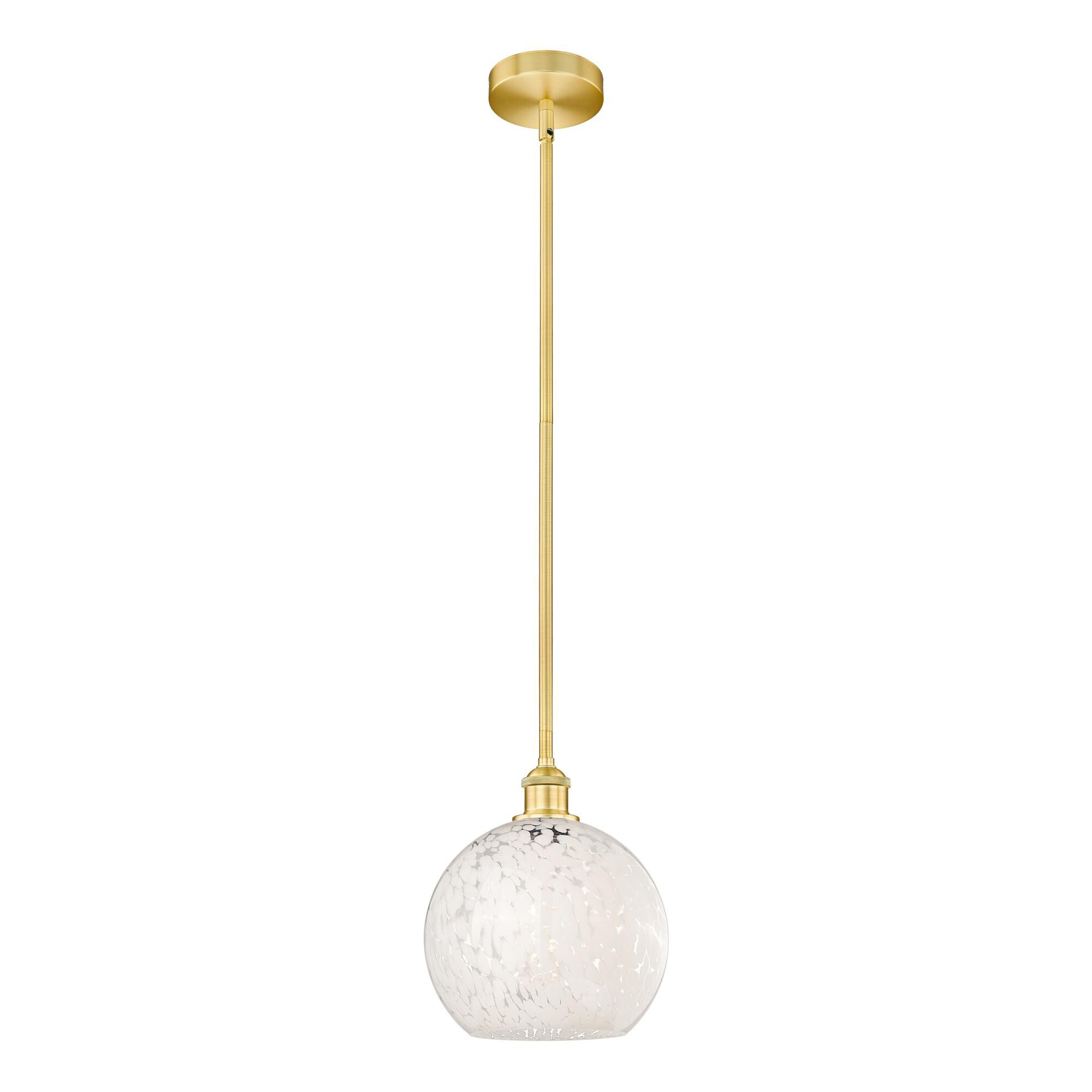 Shown in Satin Gold finish and White Mouchette glass