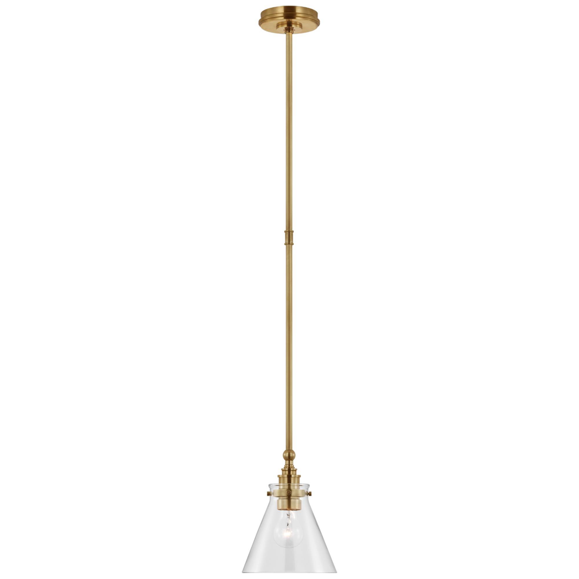 Shown in Antique-Burnished Brass finish and Clear glass