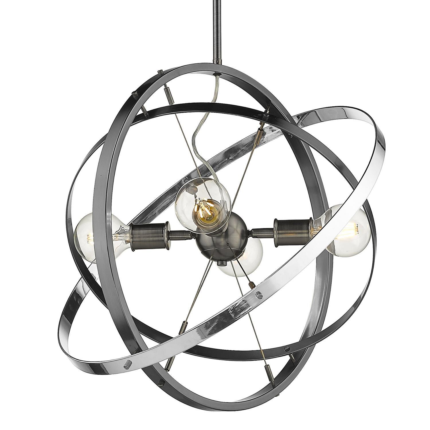 Atom 22 Inch 4 Light Mini Chandelier by Golden Lighting