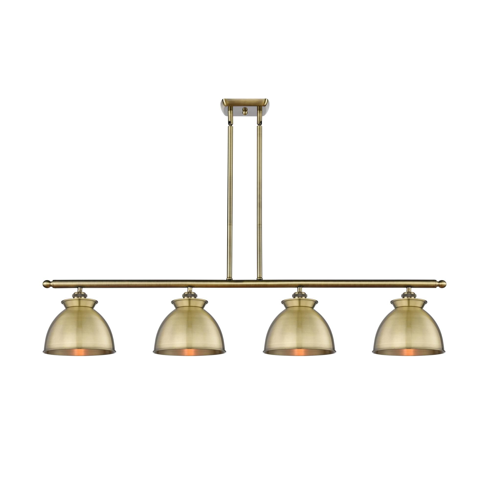 Shown in Antique Brass finish and Antique Brass shade