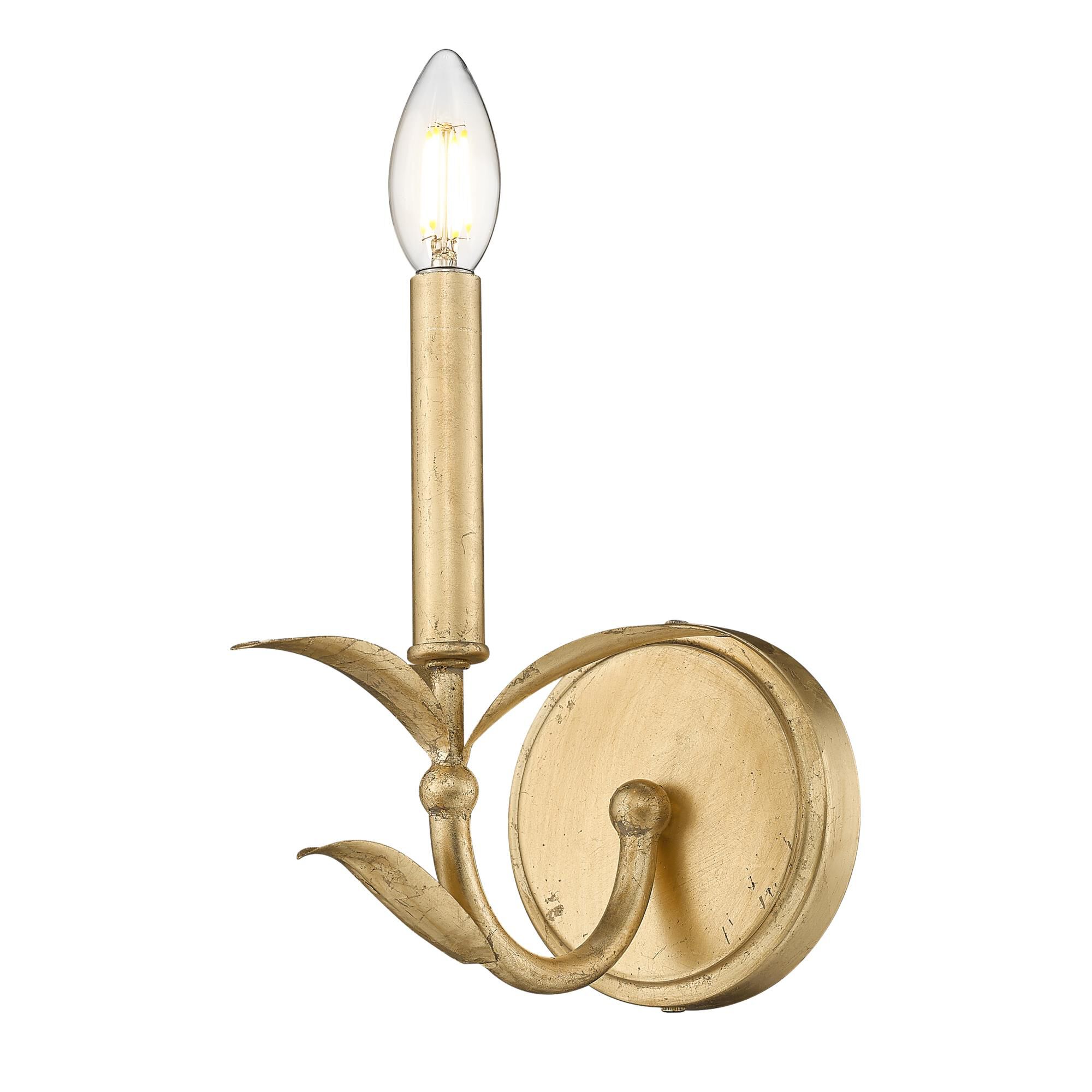 Shown in Gold Leaf finish and White glass