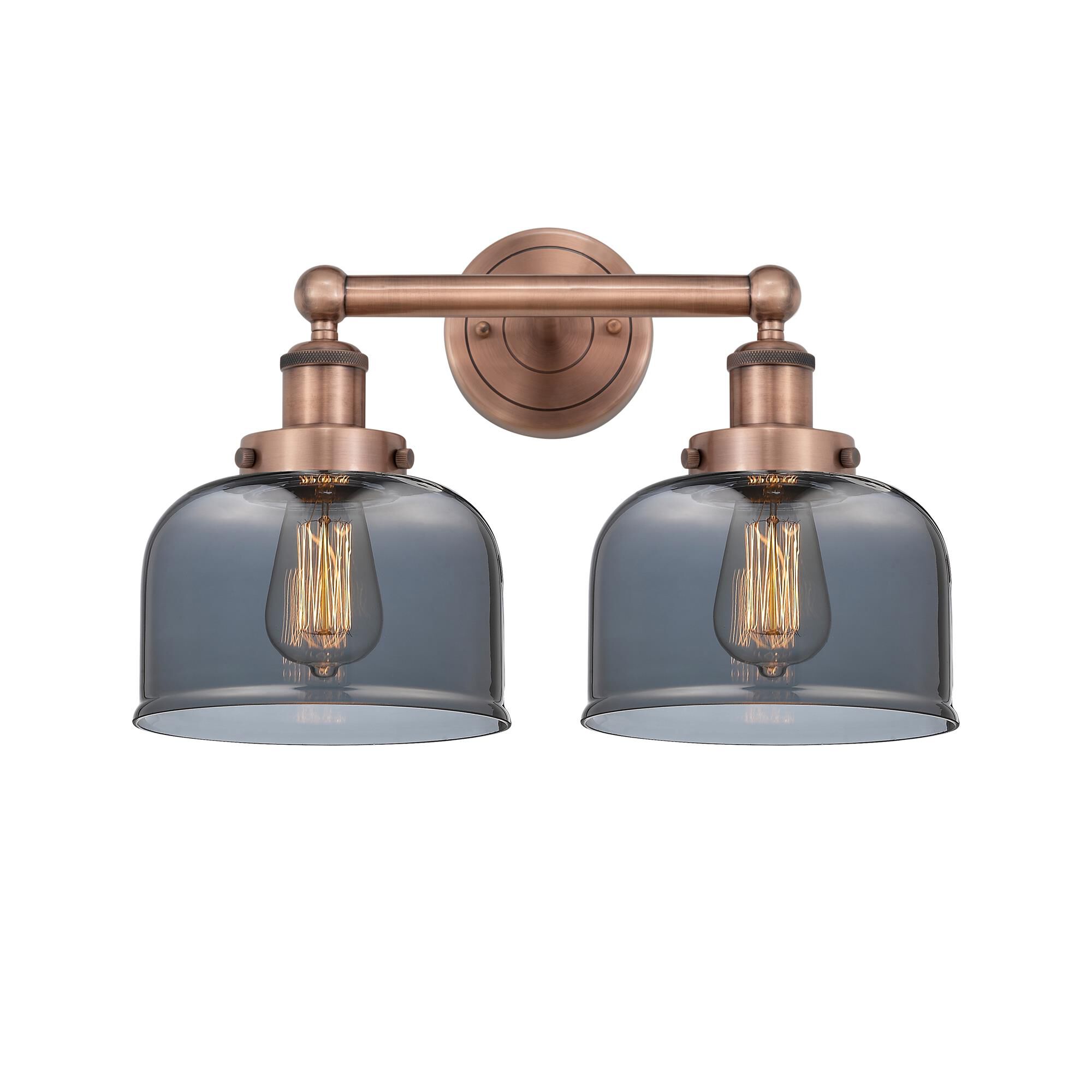 Shown in Antique Copper finish and Plated Smoke glass