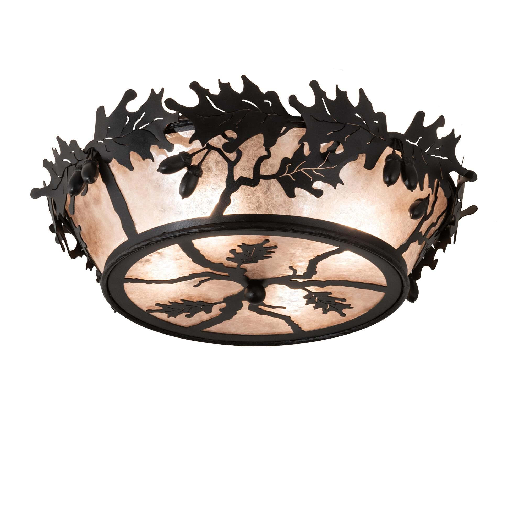 Oak Leaf & Acorn 20 Inch 6 Light Flush Mount by Meyda Lighting