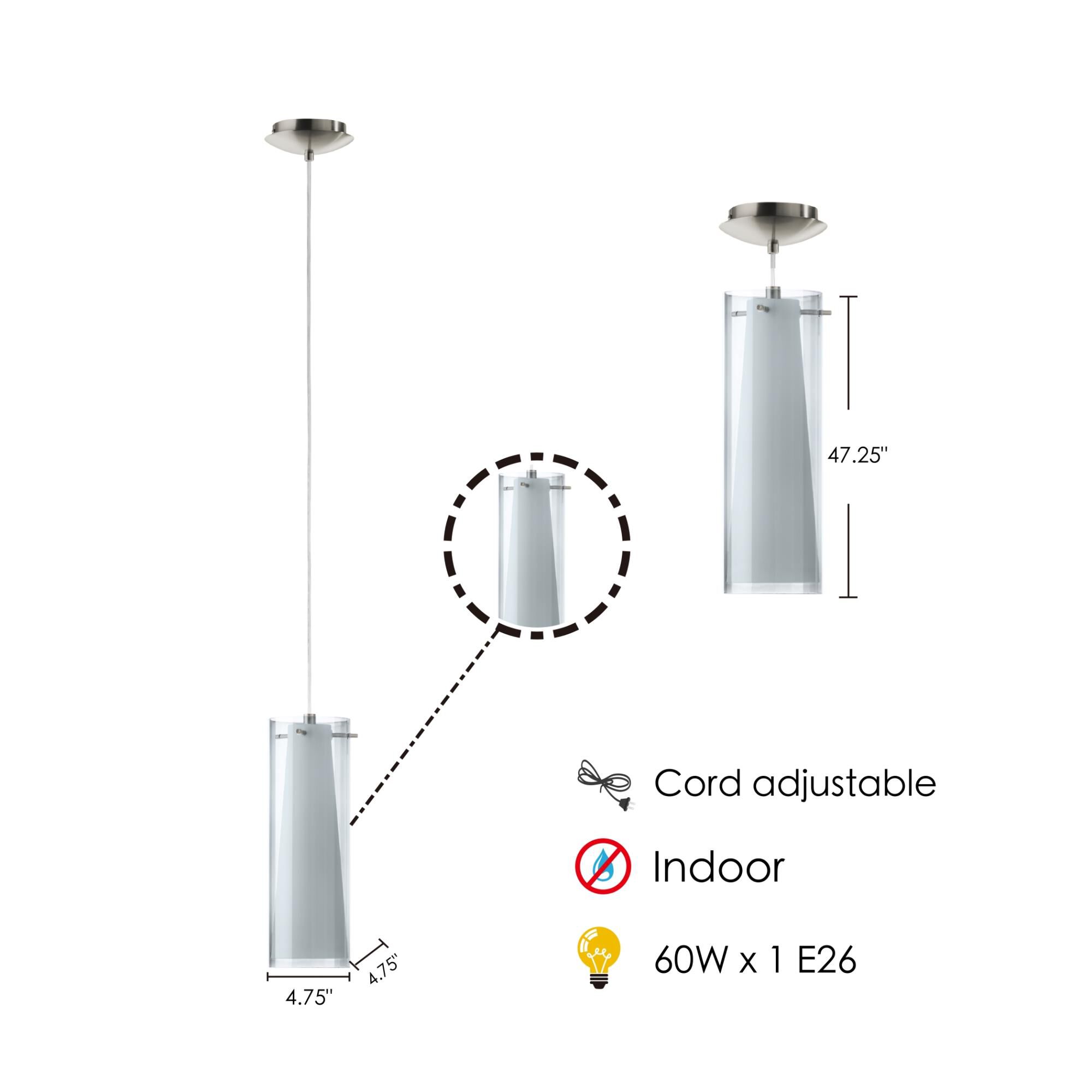 Eglo Lighting Eglo Pinto Nero 4 Inch Mini Pendant