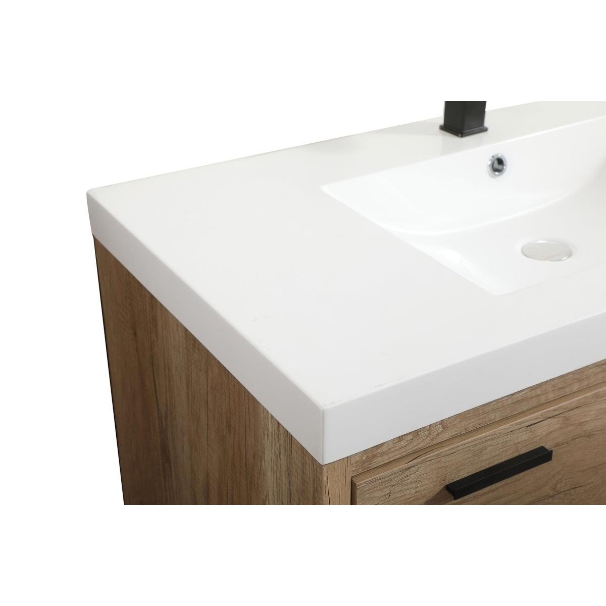 Shown in Natural Oak finish and Without Backsplash accent