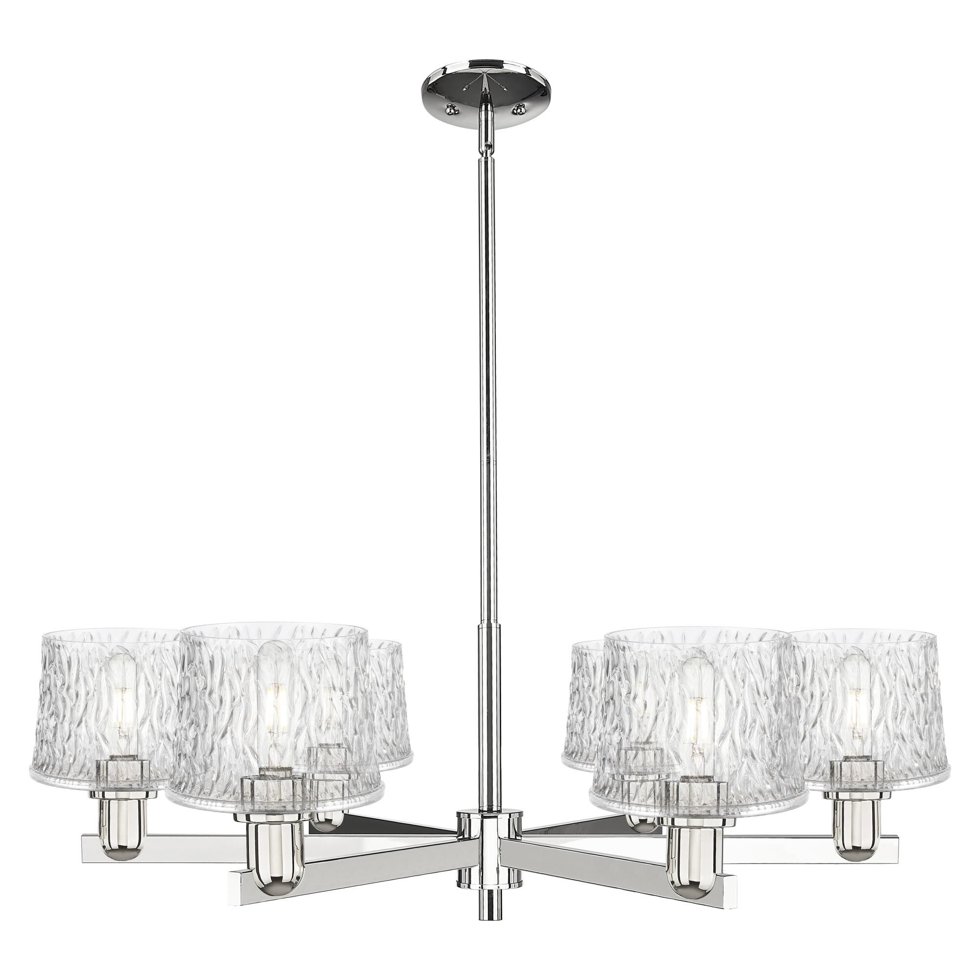 Shown in Polished Nickel finish and Clear glass