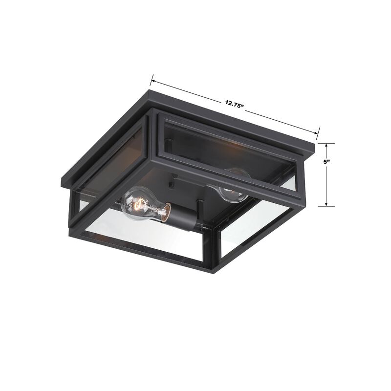 Byron 13 Inch 2 Light Outdoor Flush Mount by Crystorama