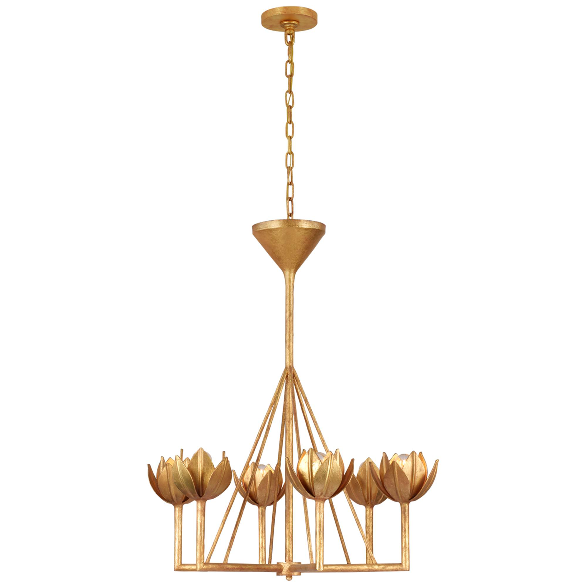Shown in Antique Gold Leaf finish and No Shade shade