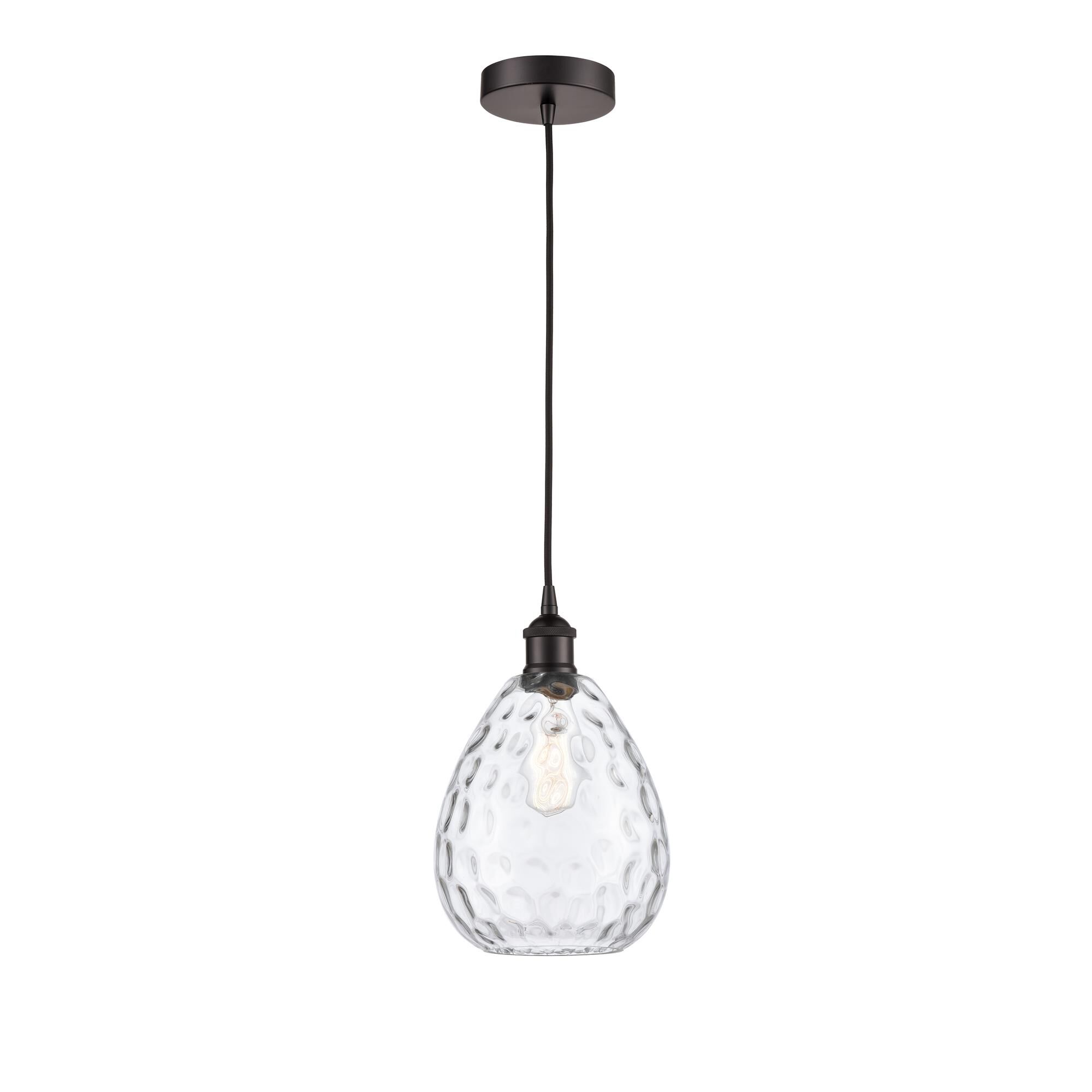 Shown in Oil Rubbed Bronze finish and Clear Large Waverly glass