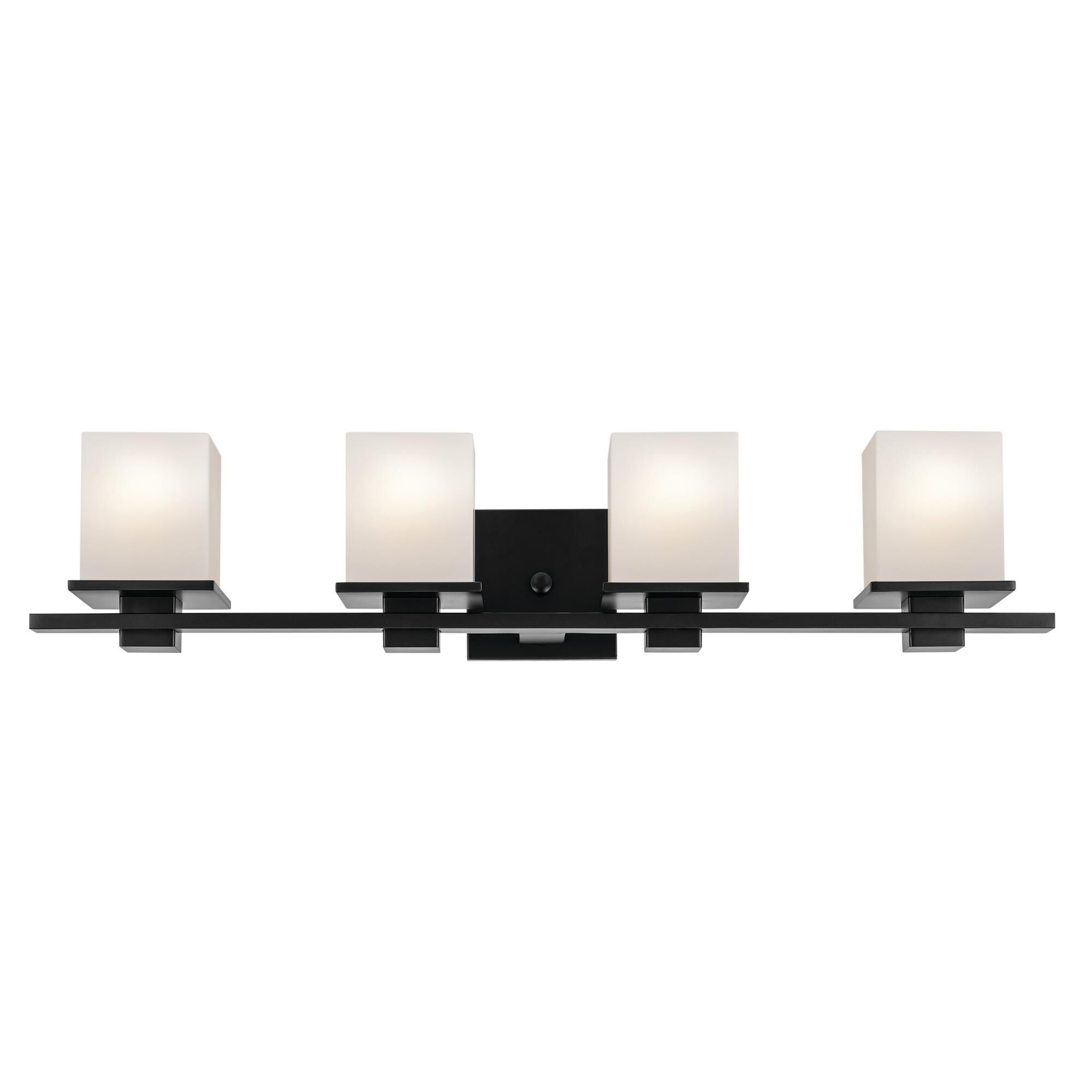 Shown in Black finish and Satin Etched Cased Opal glass