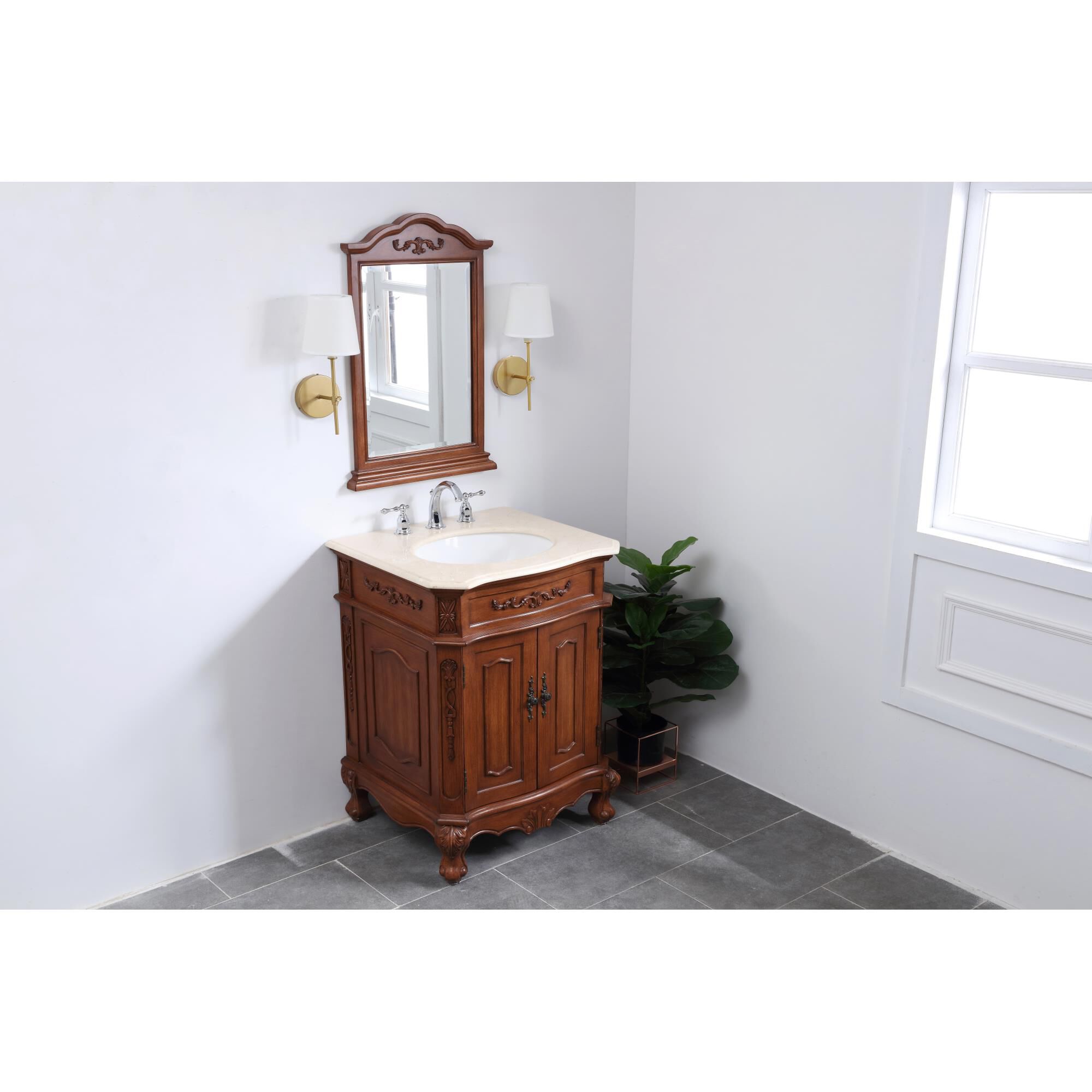 Shown in Teak finish