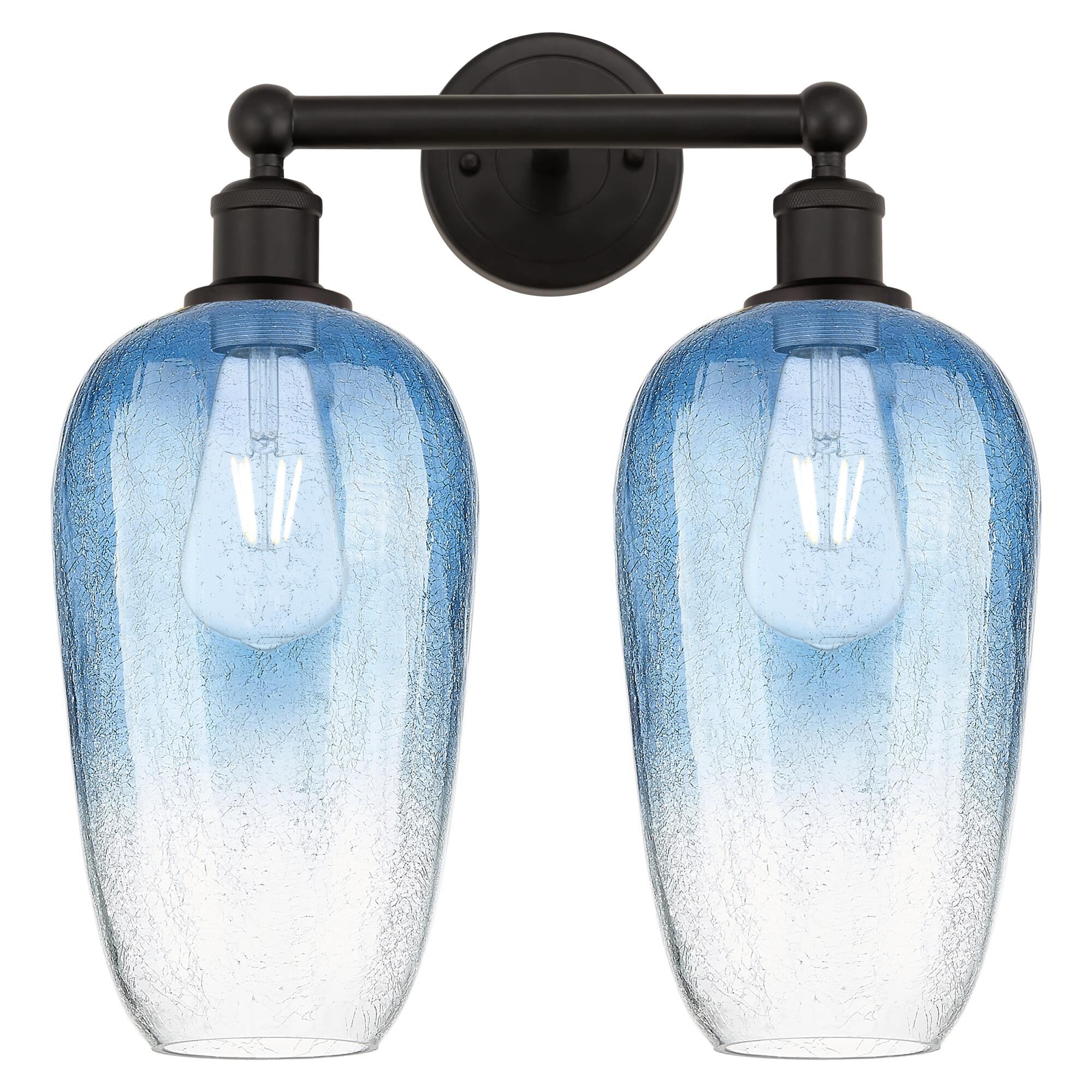 Shown in Oil Rubbed Bronze finish and Sapphire Blue glass