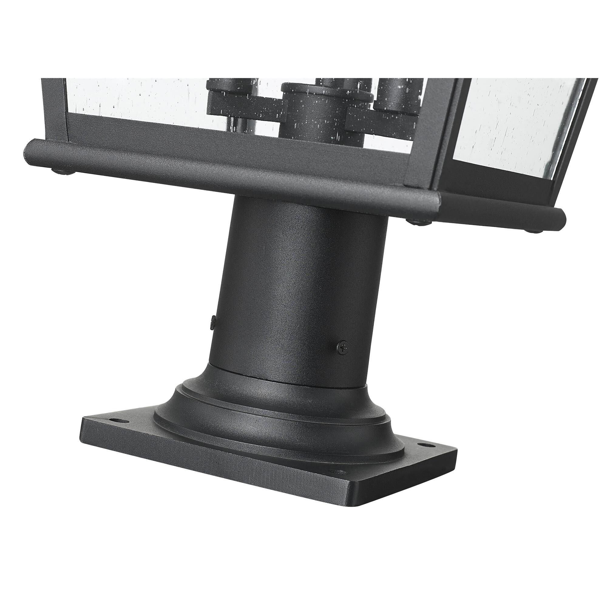 Shown in Sand Black finish and Clear Seedy glass