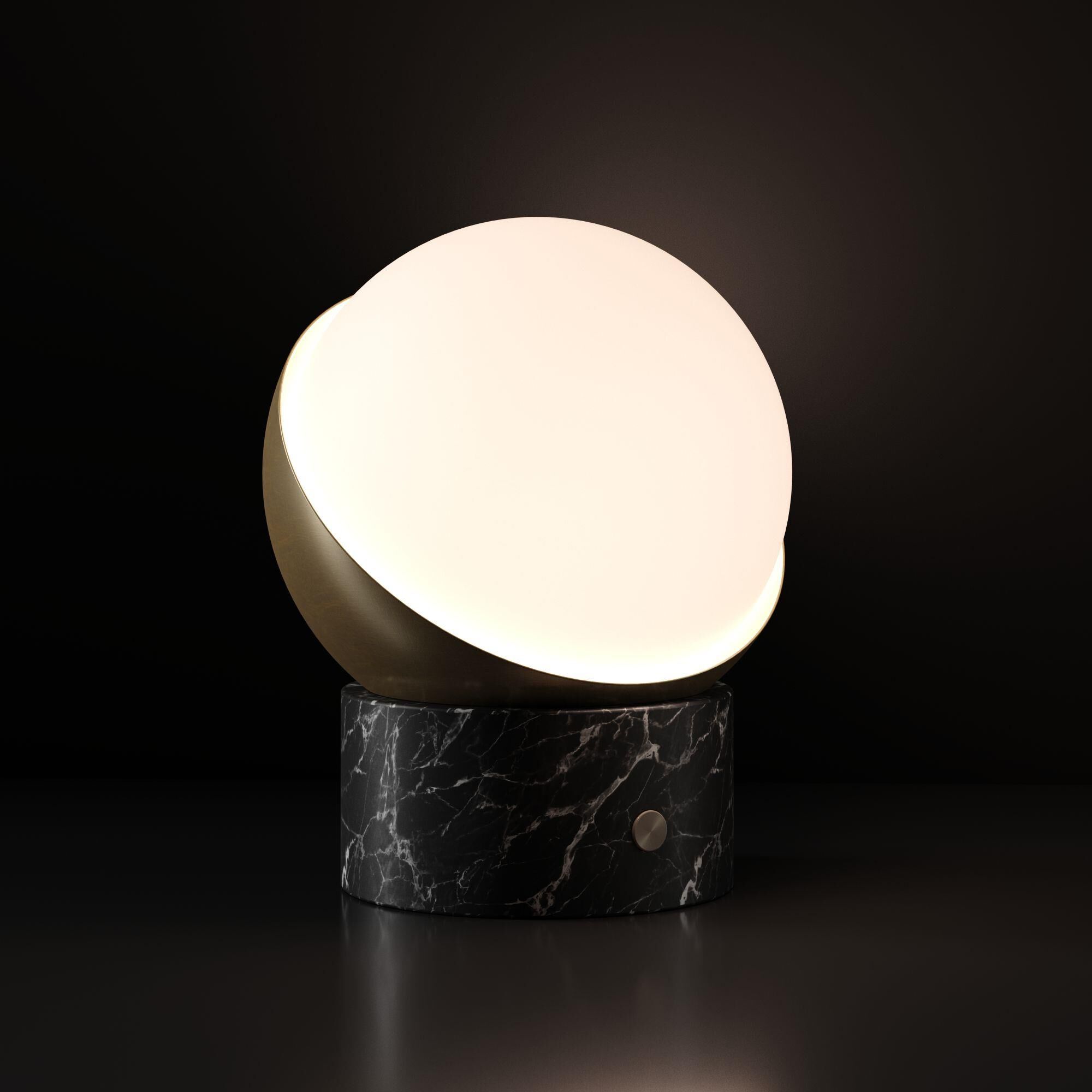 Shown in Black Marble and Brushed Brass finish