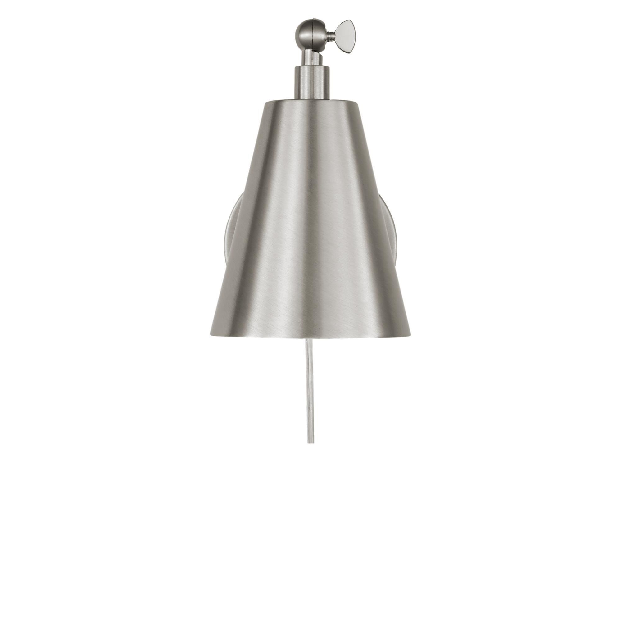 Shown in Burnished Brass finish and Steel shade