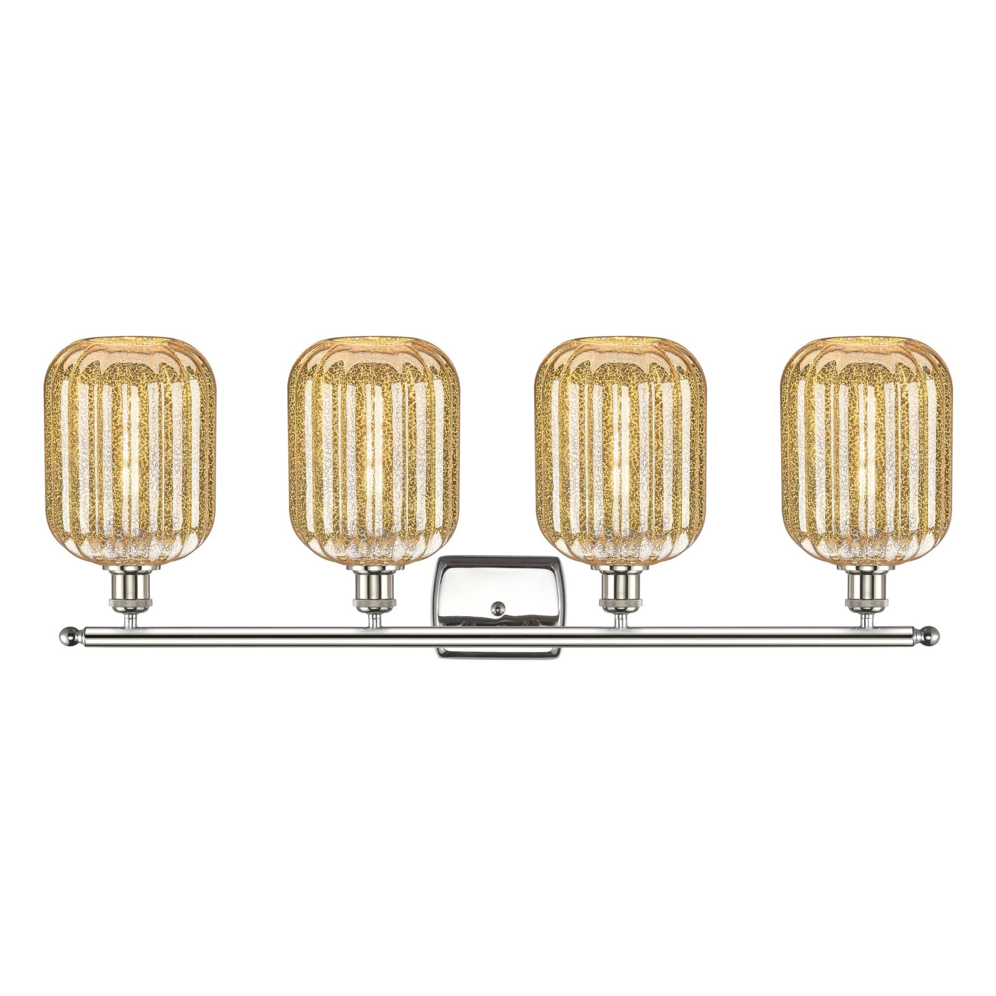 Shown in Polished Nickel finish and Mercury glass