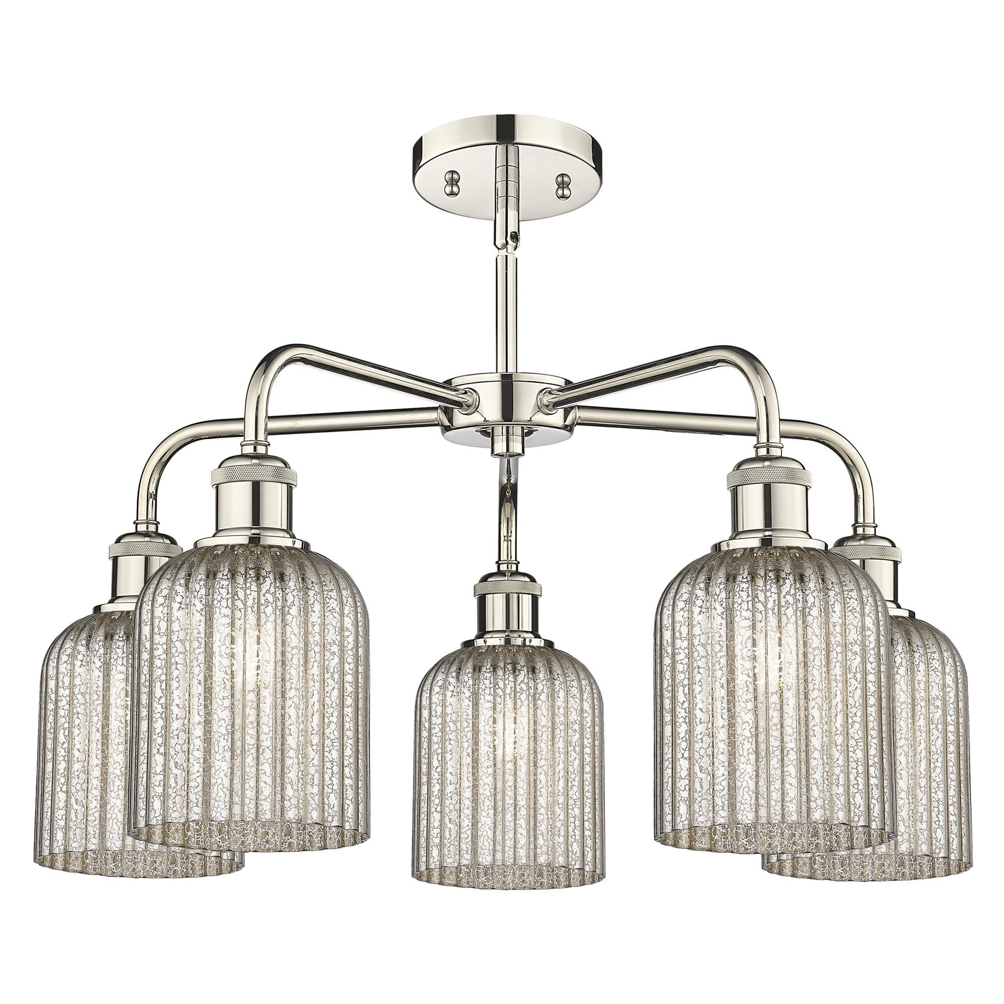 Shown in Polished Nickel finish and Mercury shade
