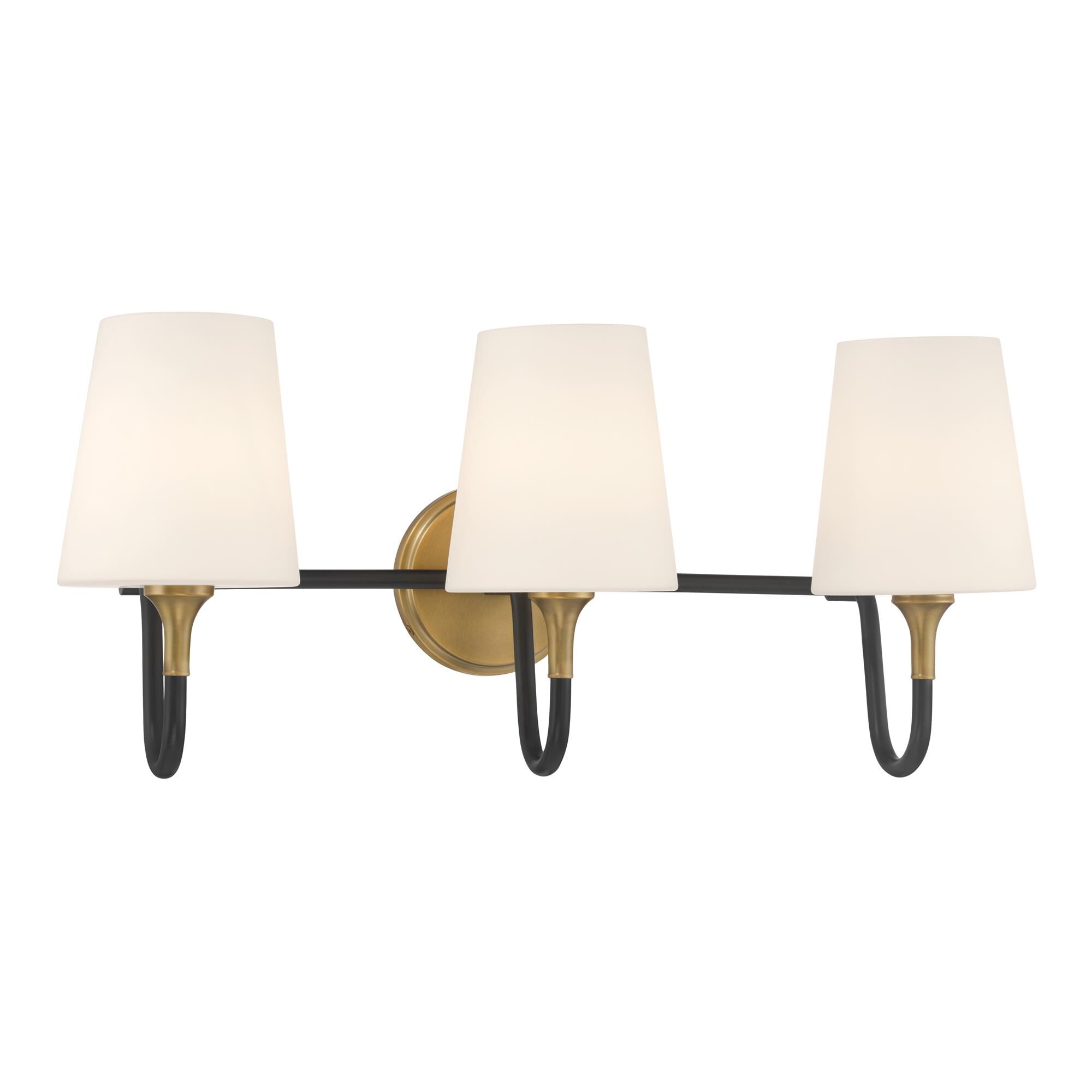 Shown in Legacy Brass finish and Etched White glass